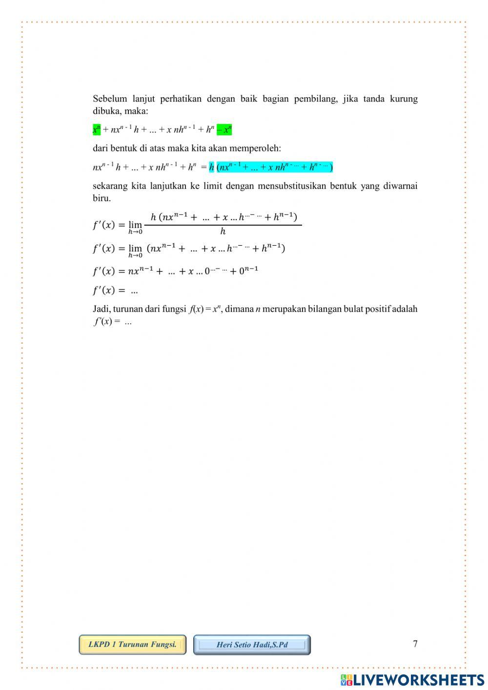 Turunan Fungsi