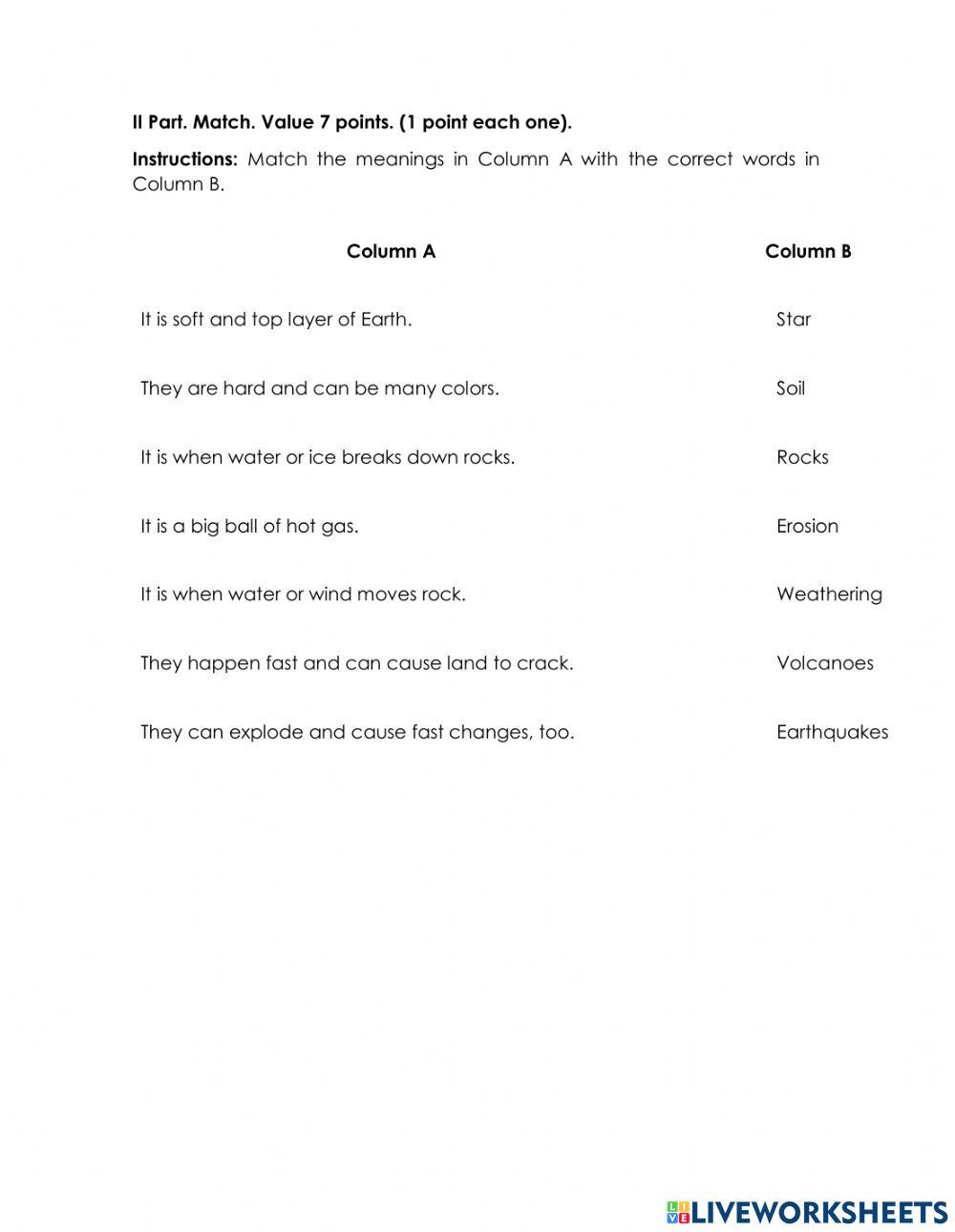 II Short Test 2 Grade II TRi 2021