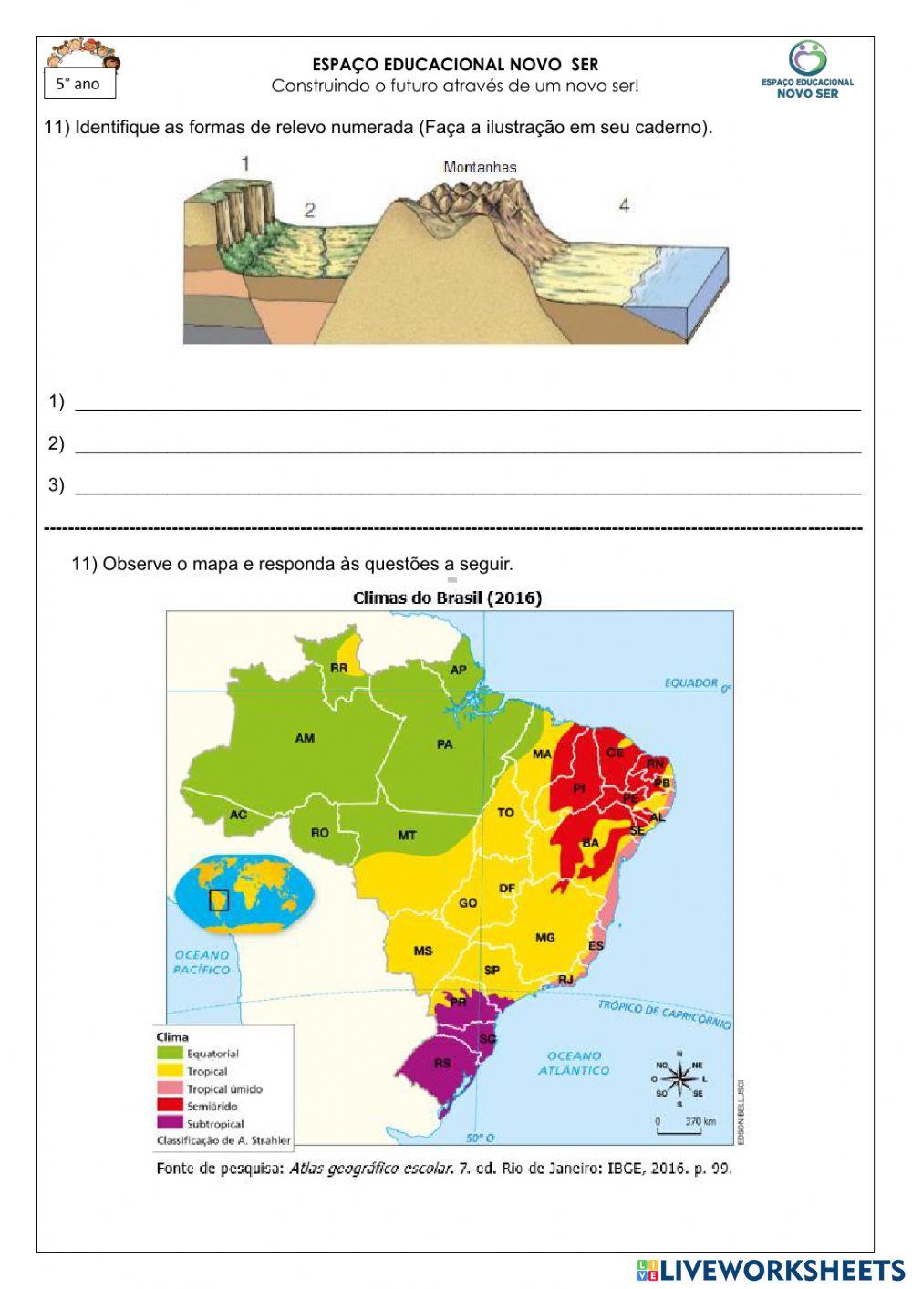 Clima, Relevo Biomas Brasileiros