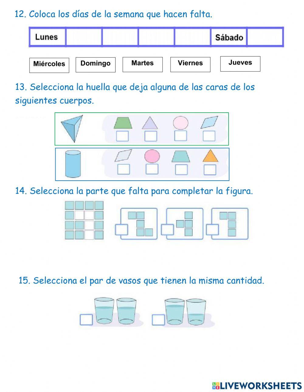 Evaluación matemáticas 3er trimestre