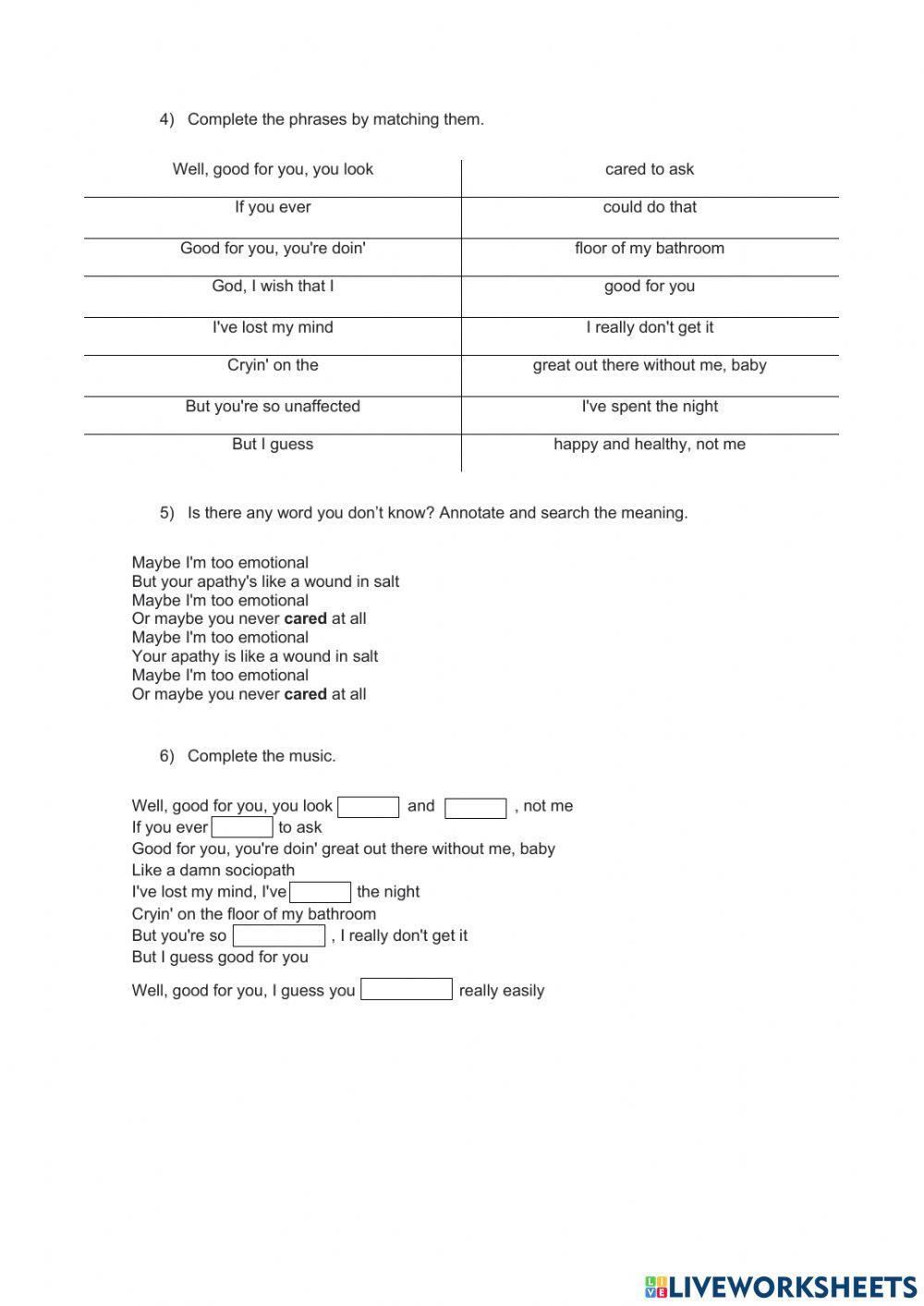 Simple Past - Good 4 u - Olivia Rodrigo