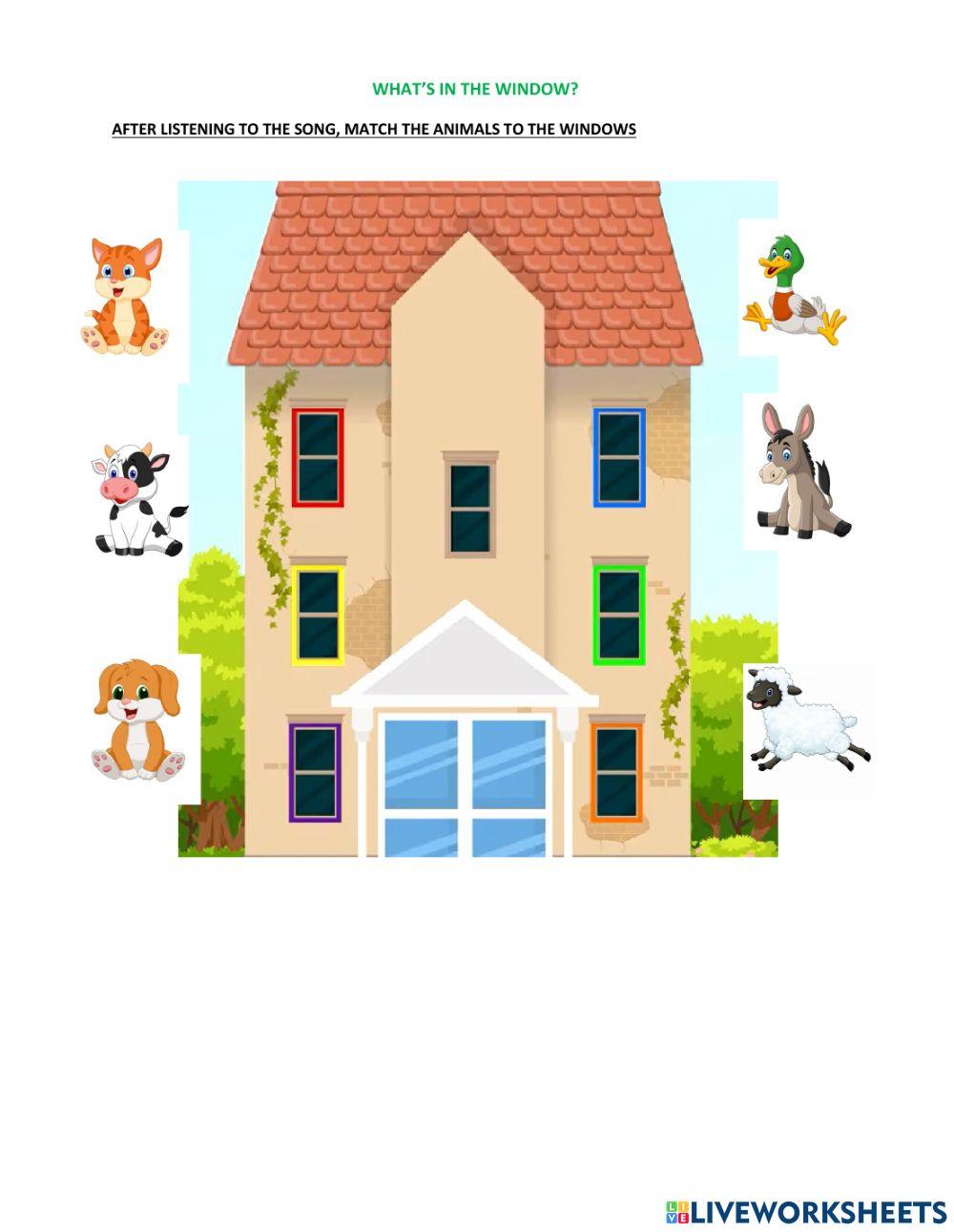 What's in the window? Farm animals