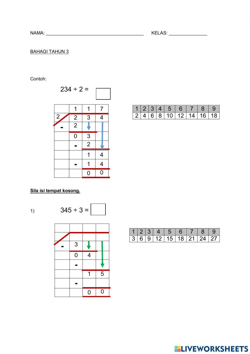 Bahagi tahun 3 (bentuk lazim)