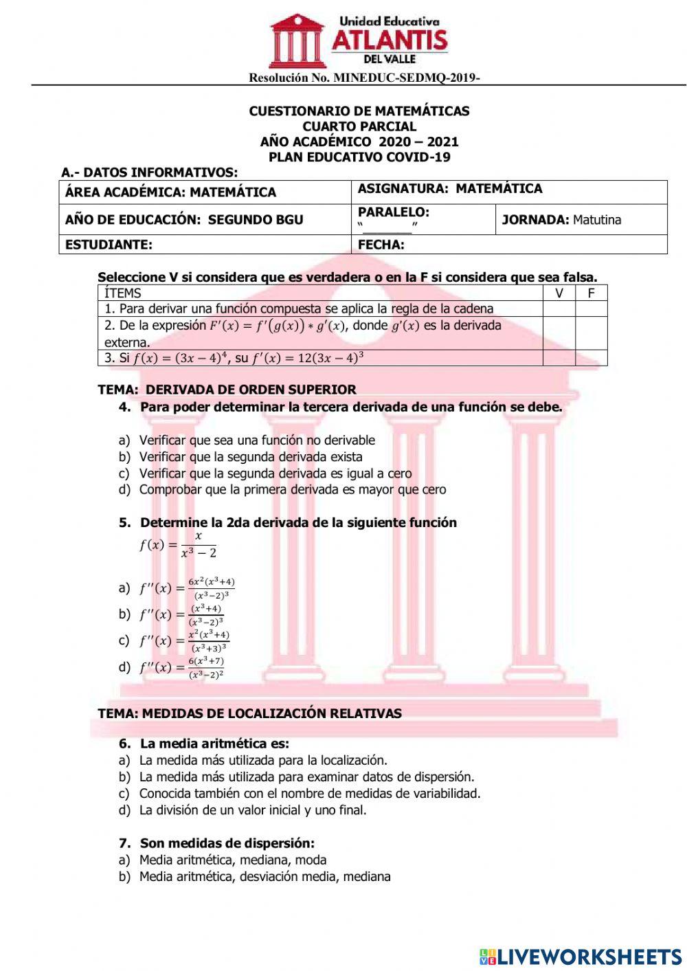 Cuestionario 4to parcial