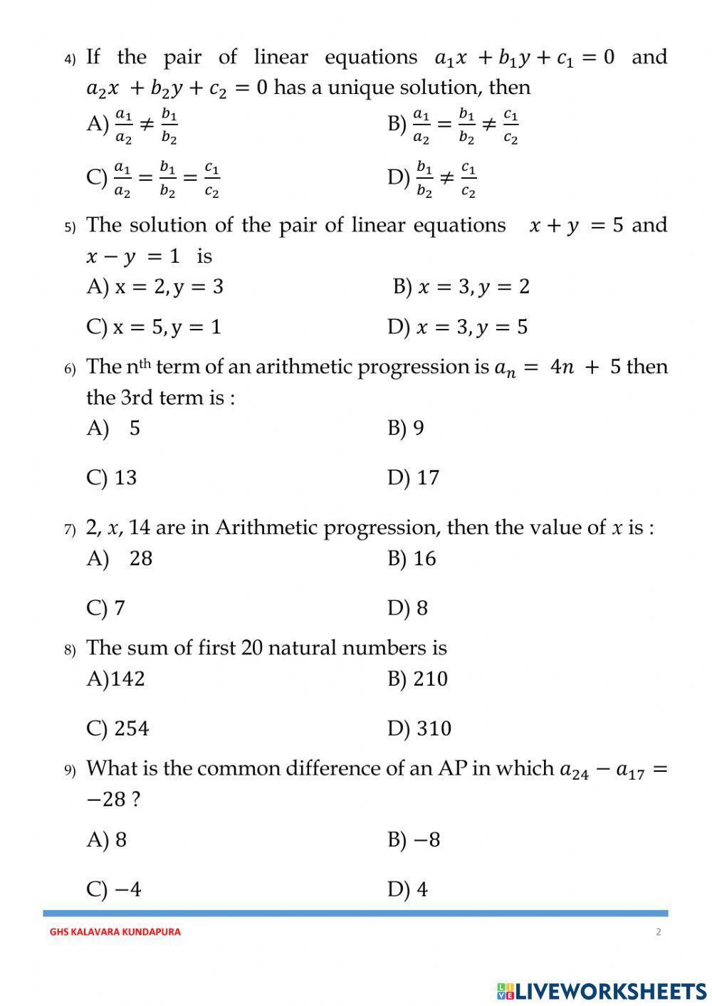 Sslc preparatory exam : 2021 english medium