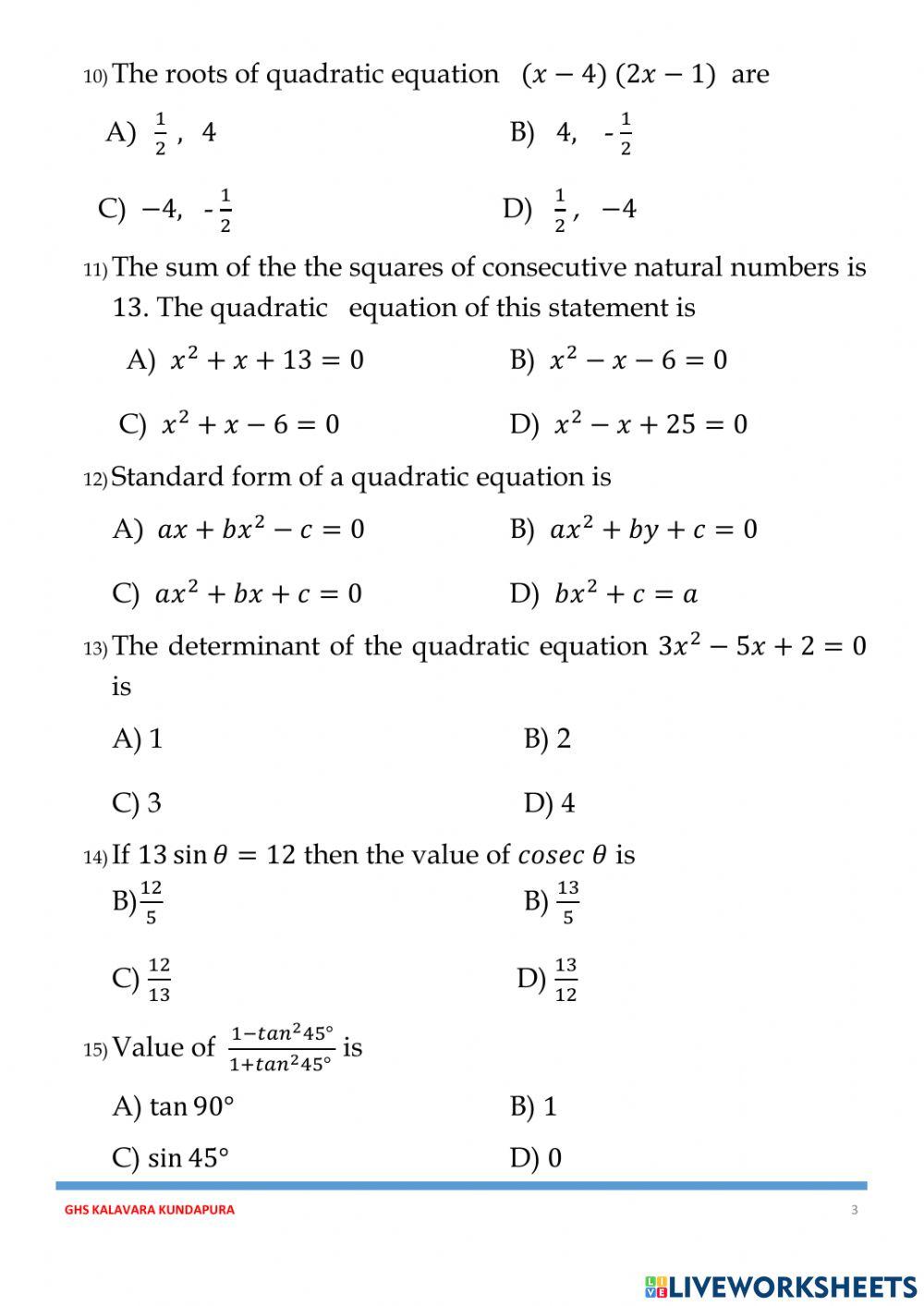 Sslc preparatory exam : 2021 english medium