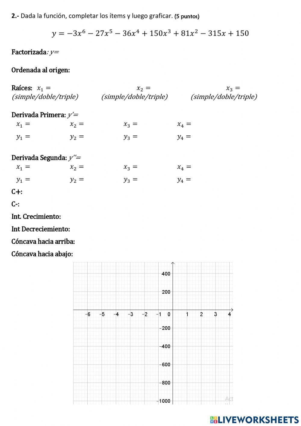 Trabajo Práctico de Funciones Polinómicas