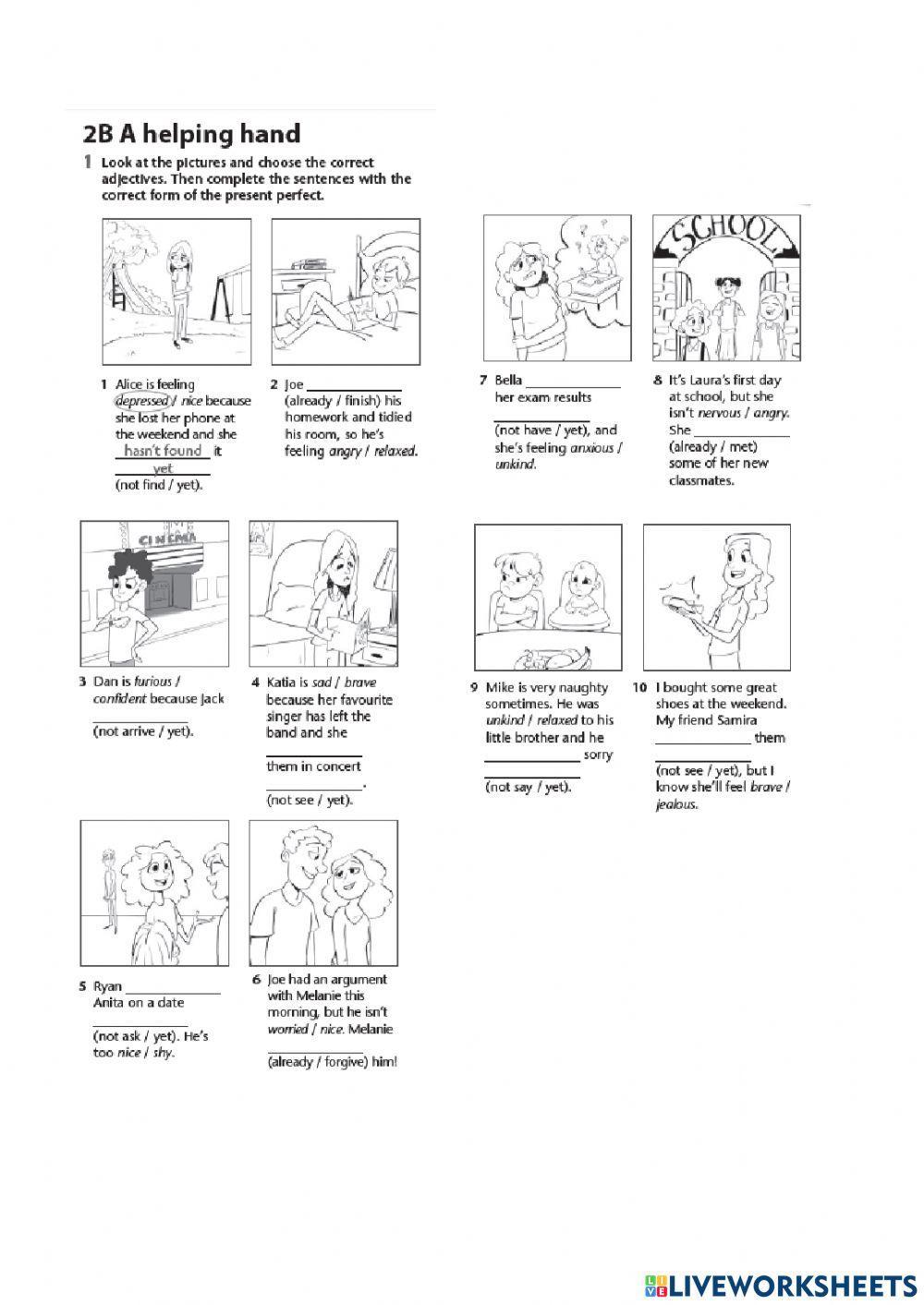 Feelings and present perfect