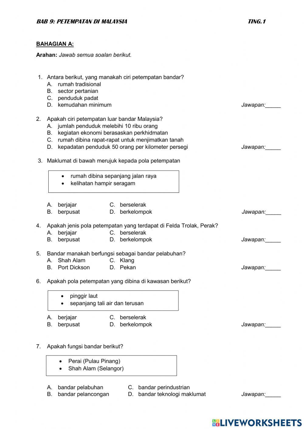 Bab 9: petempatan di malaysia