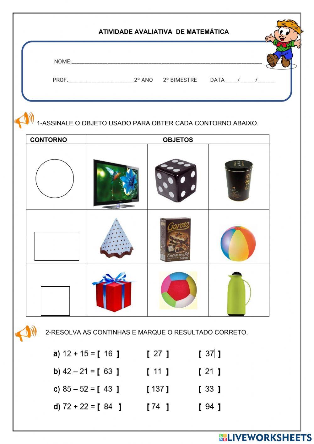 Top - Matemática - 2º Ano Avaliação Intermédia 1, PDF, Esportes