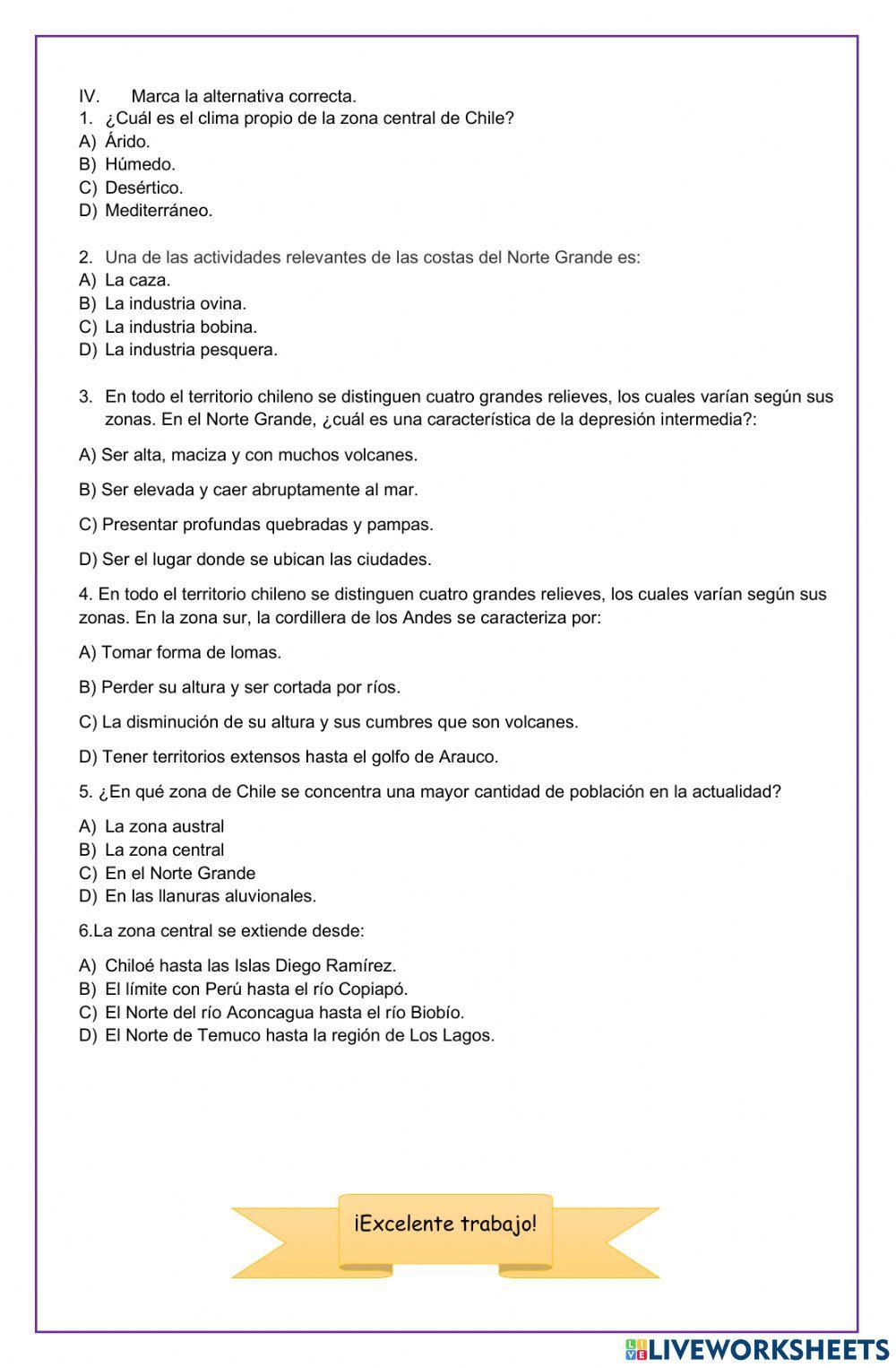 Zonas Naturales de Chile