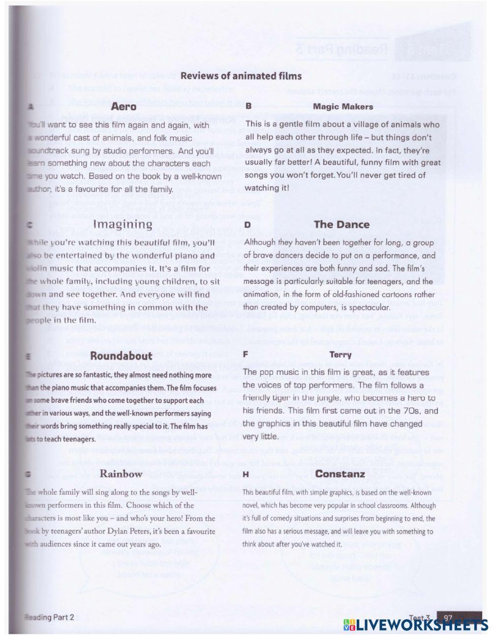 JUNE MOCK PET Reading