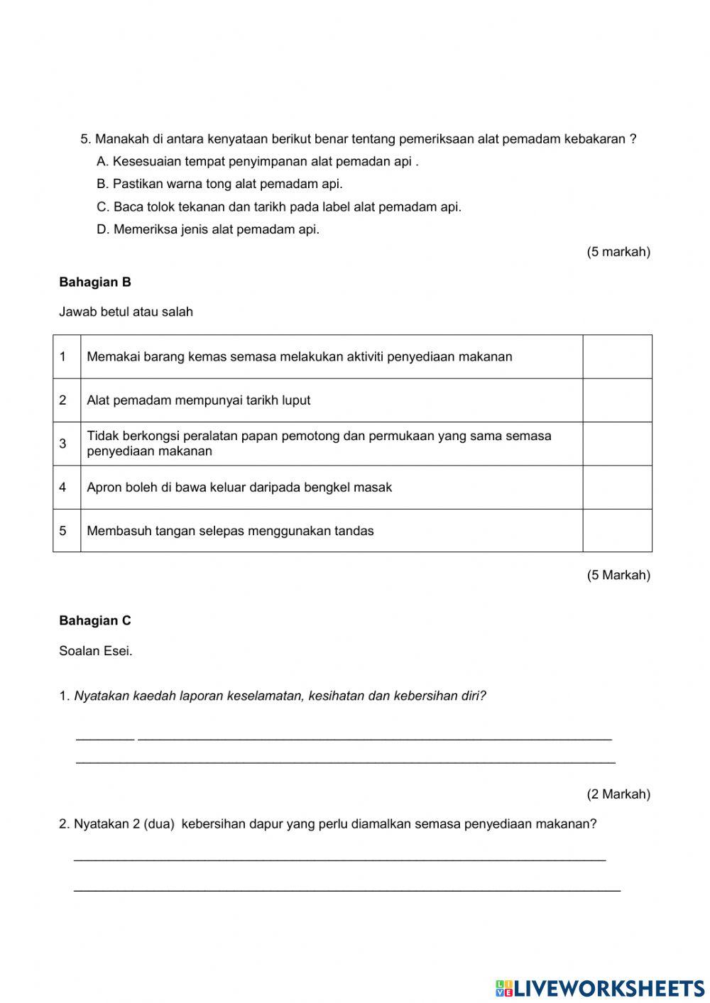 Keselamatan, kebersihan dan kesihatan