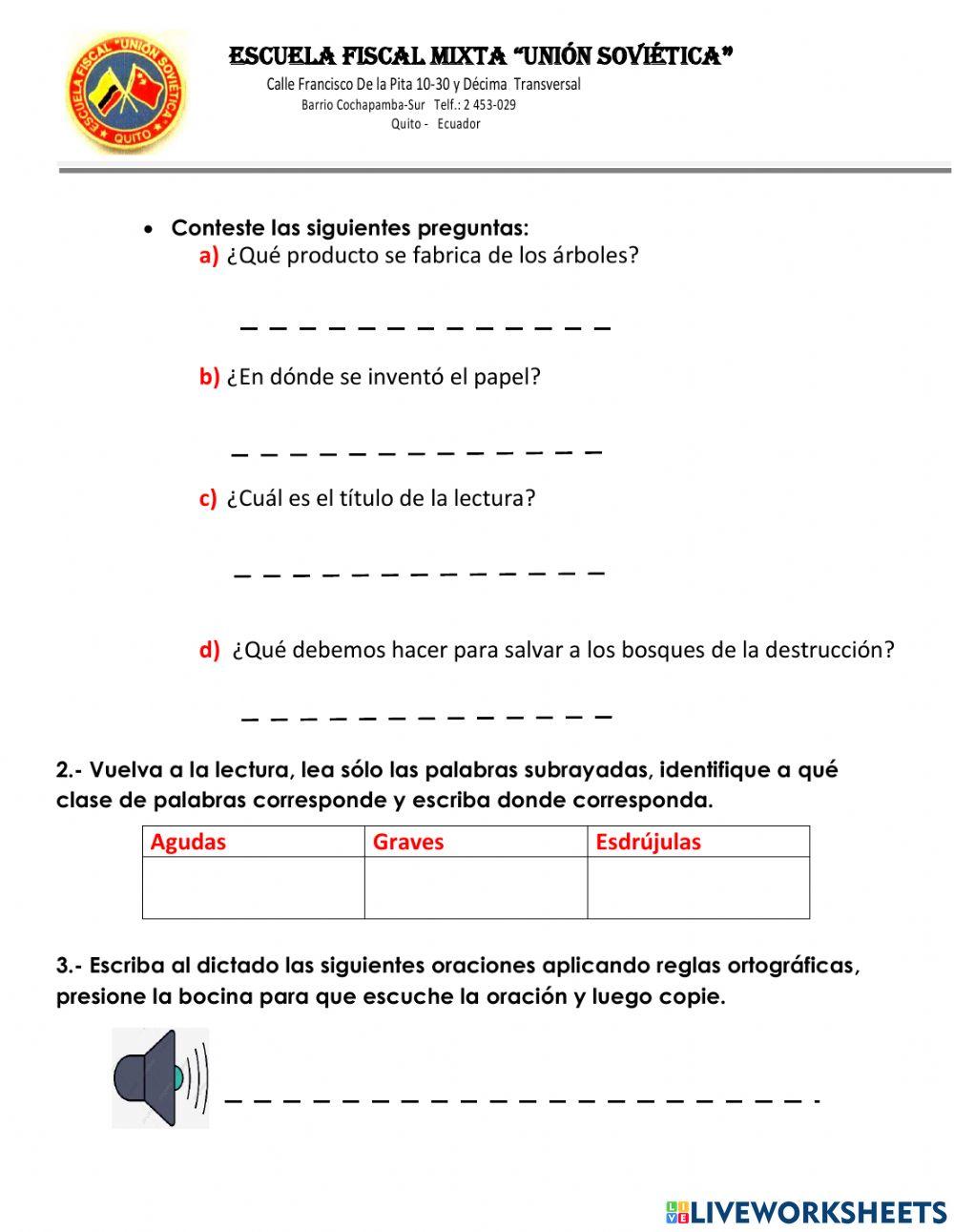 Evaluacion virtual de lengua y literatura