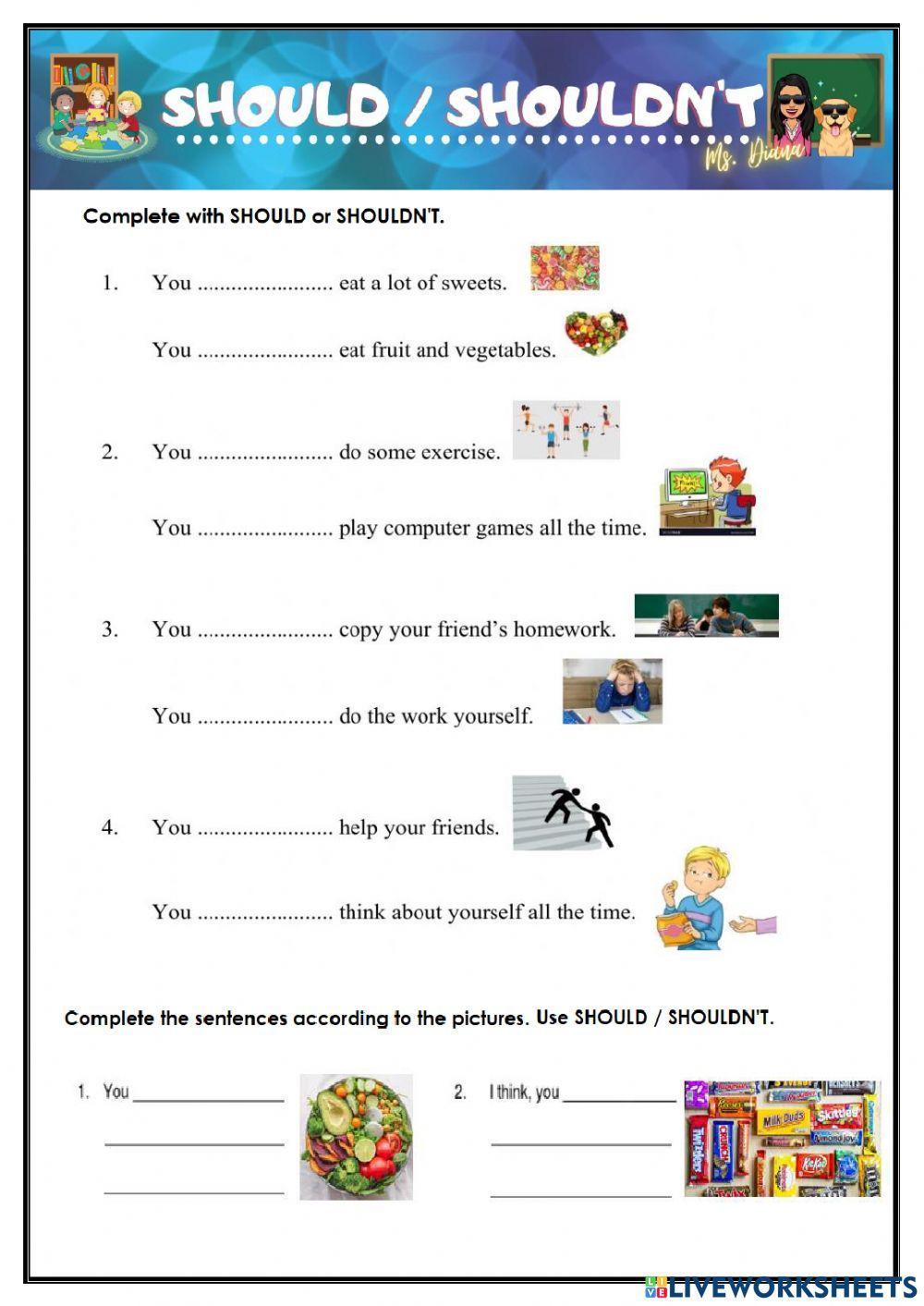 Should should Free Interactive Worksheets 1108038