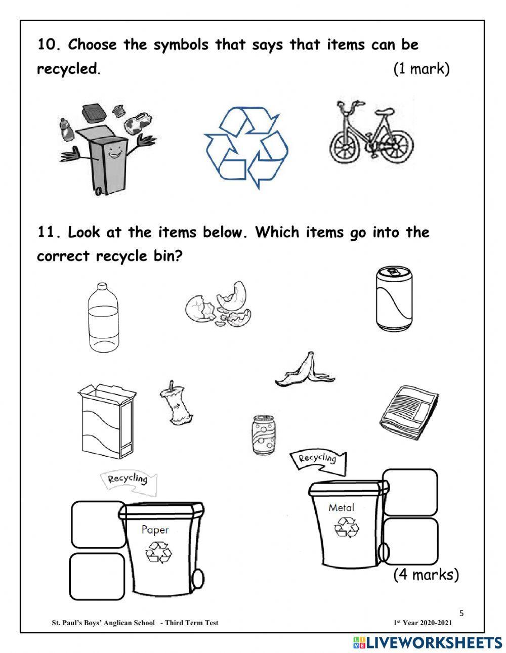 Science End of Term Test 2021