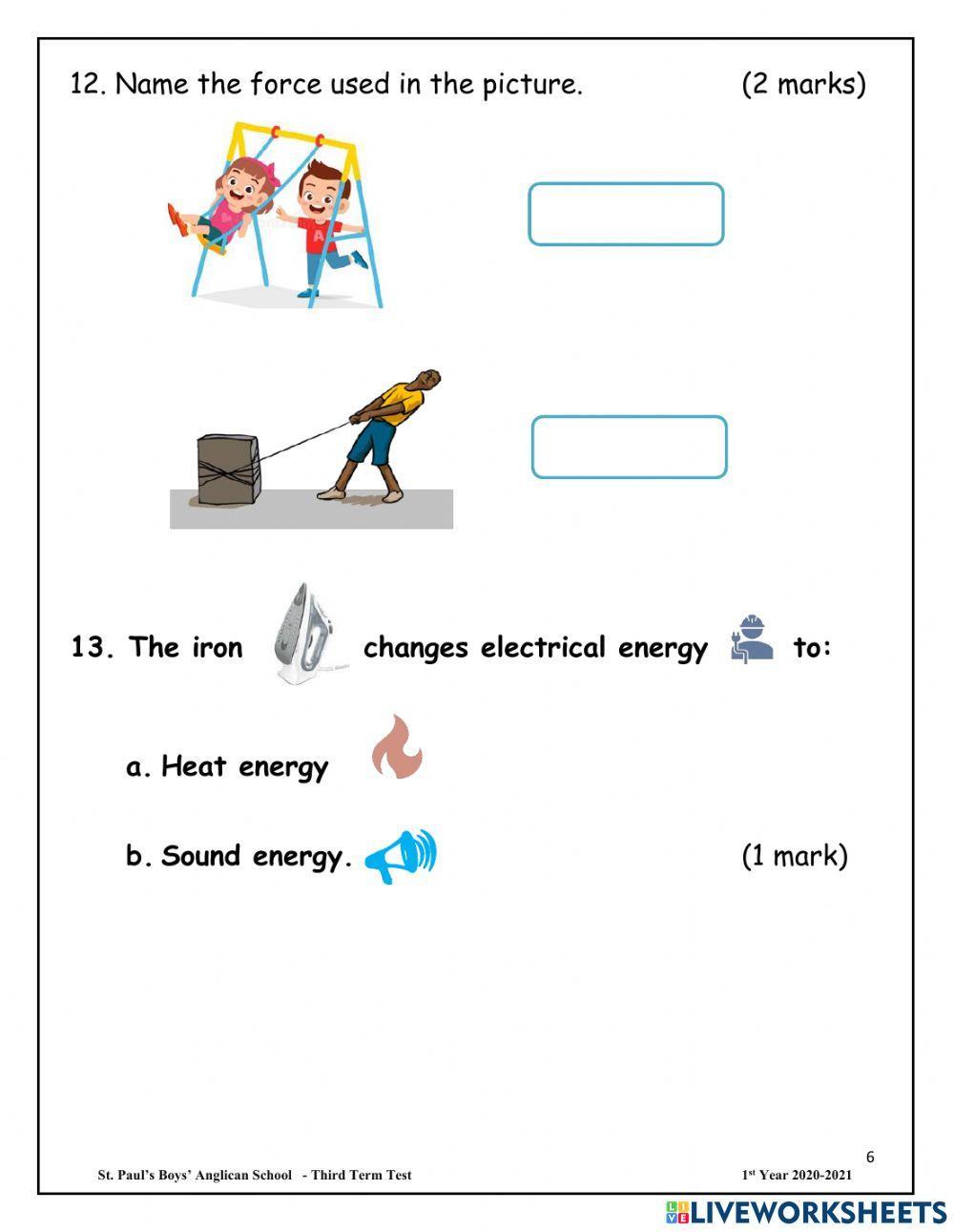 Science End of Term Test 2021 Science End of Term Test 2021