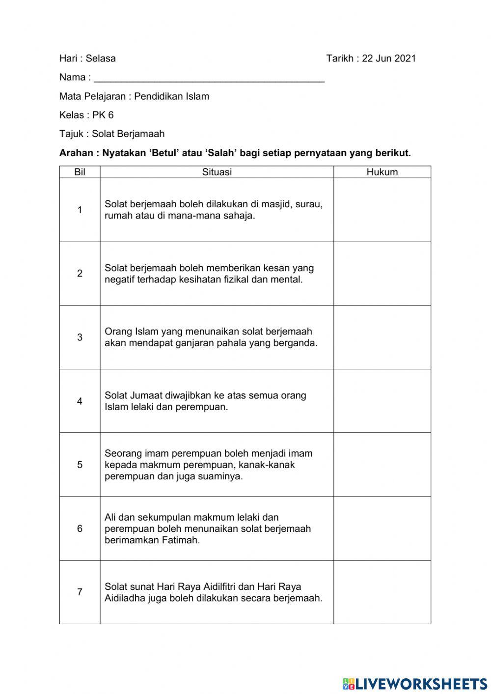 Modul Pendidikan Islam PK6 22062021
