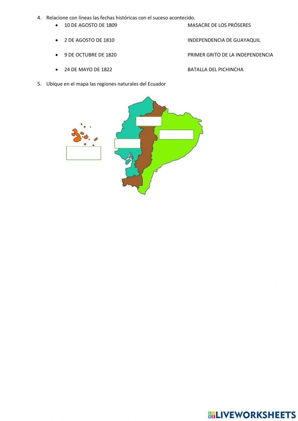 Cuestionario de E. Sociales. 6°