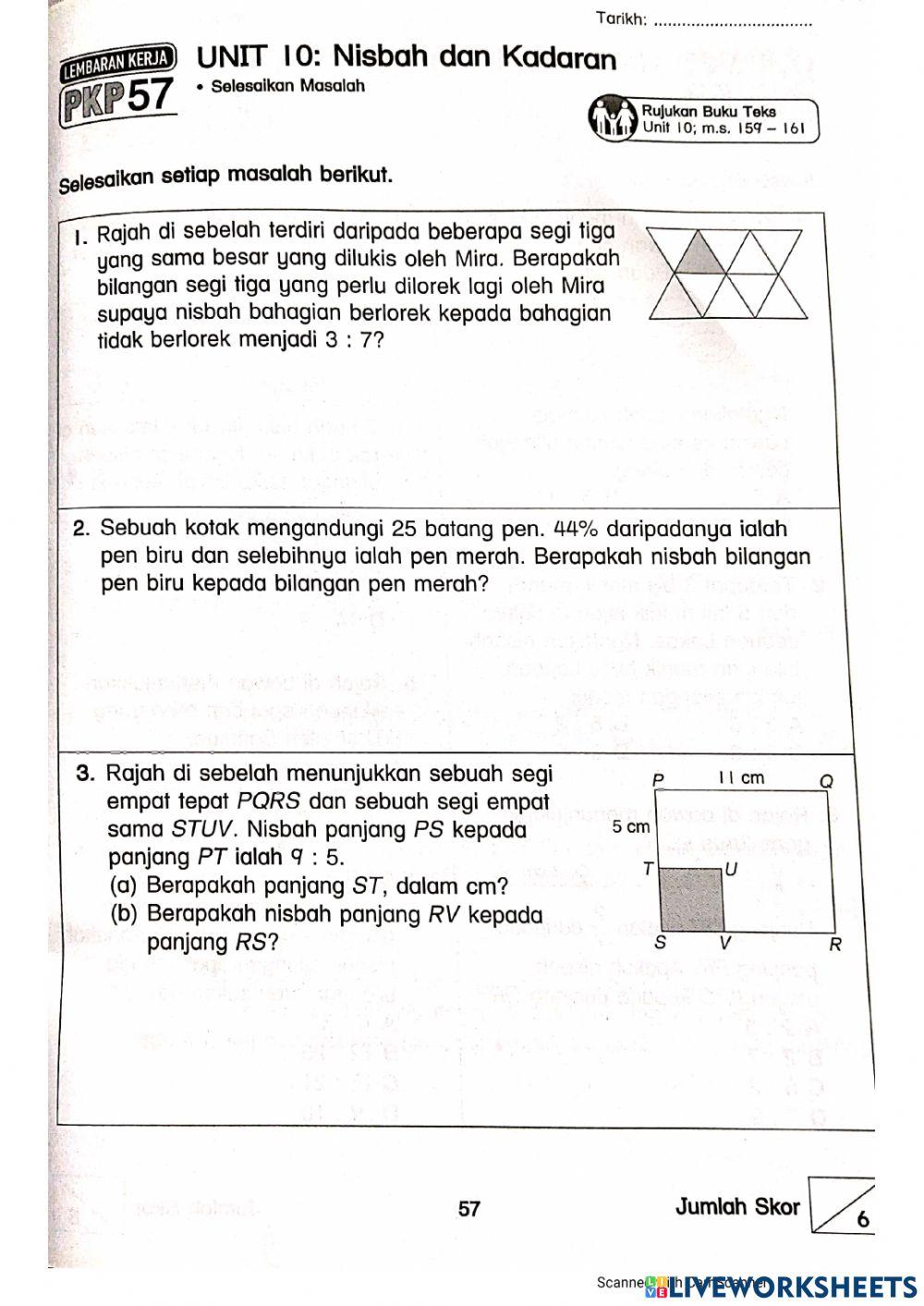 Nisbah dan kadaran tahun 6