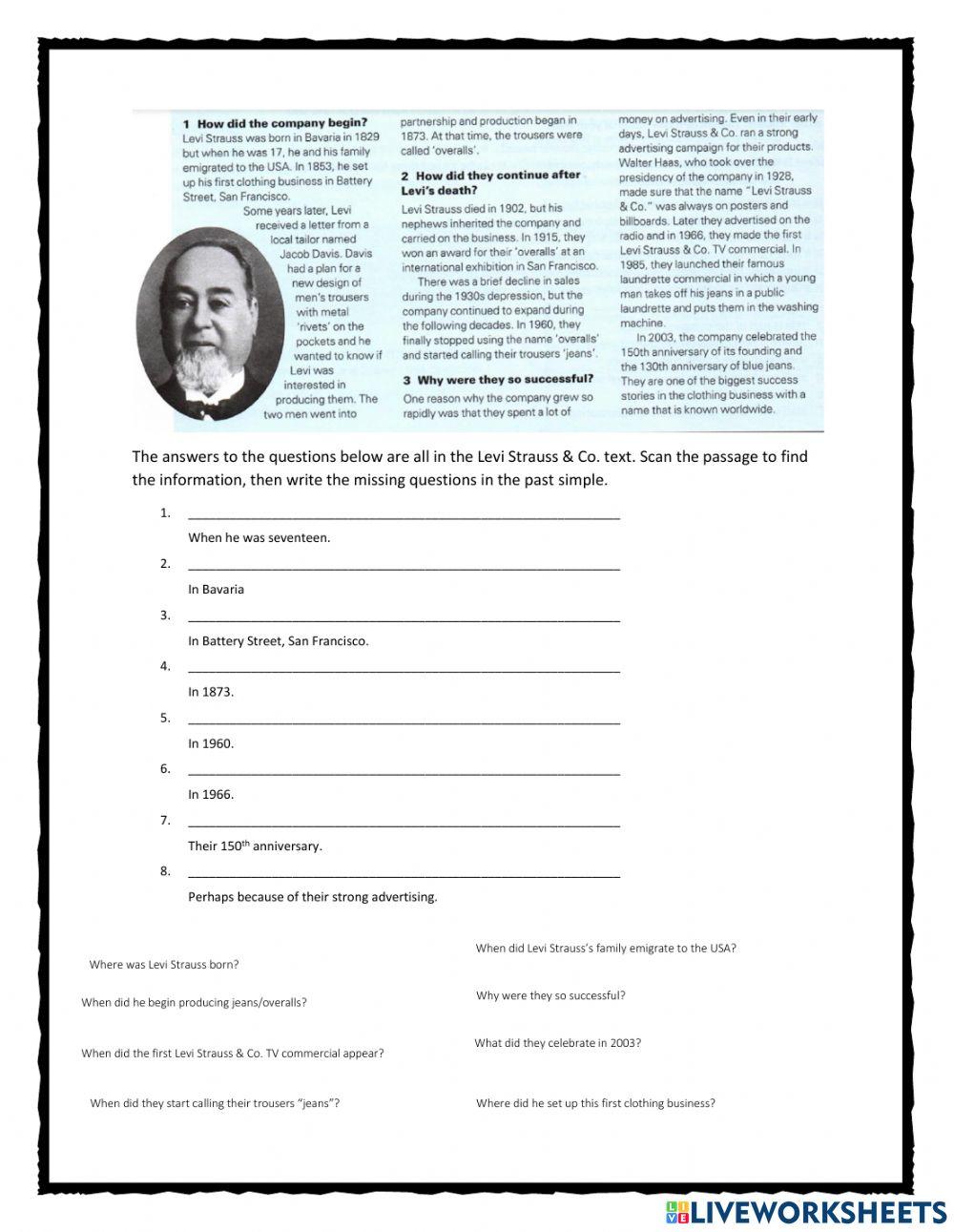 Company history Levi Strauss