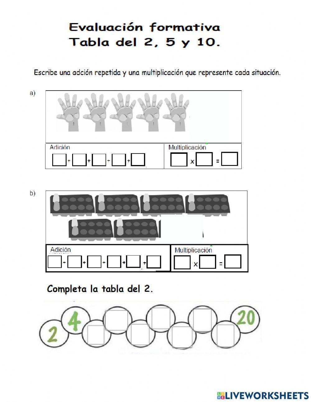 Tablas de multiplicar