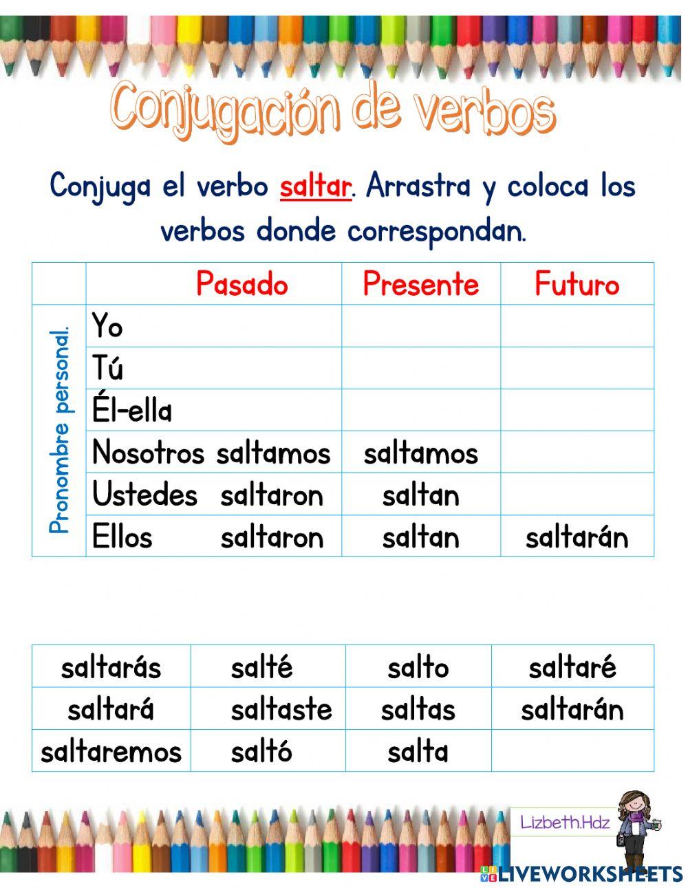 Conjugación del verbo saltar online exercise for | Live Worksheets