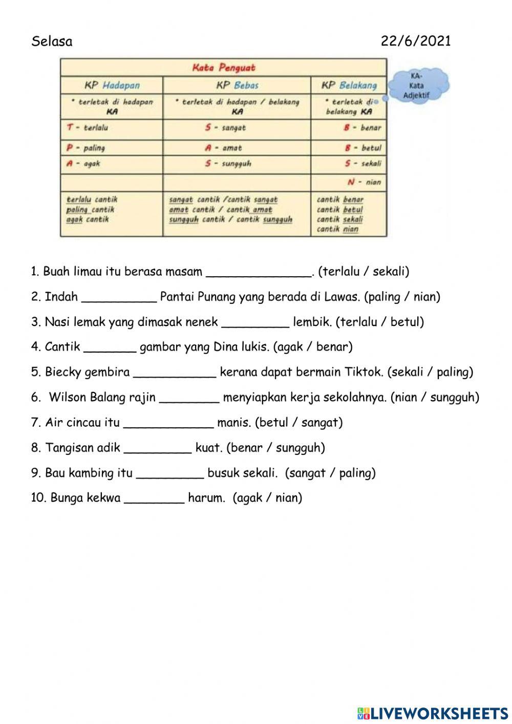 Kata penguat (Tahun 5)