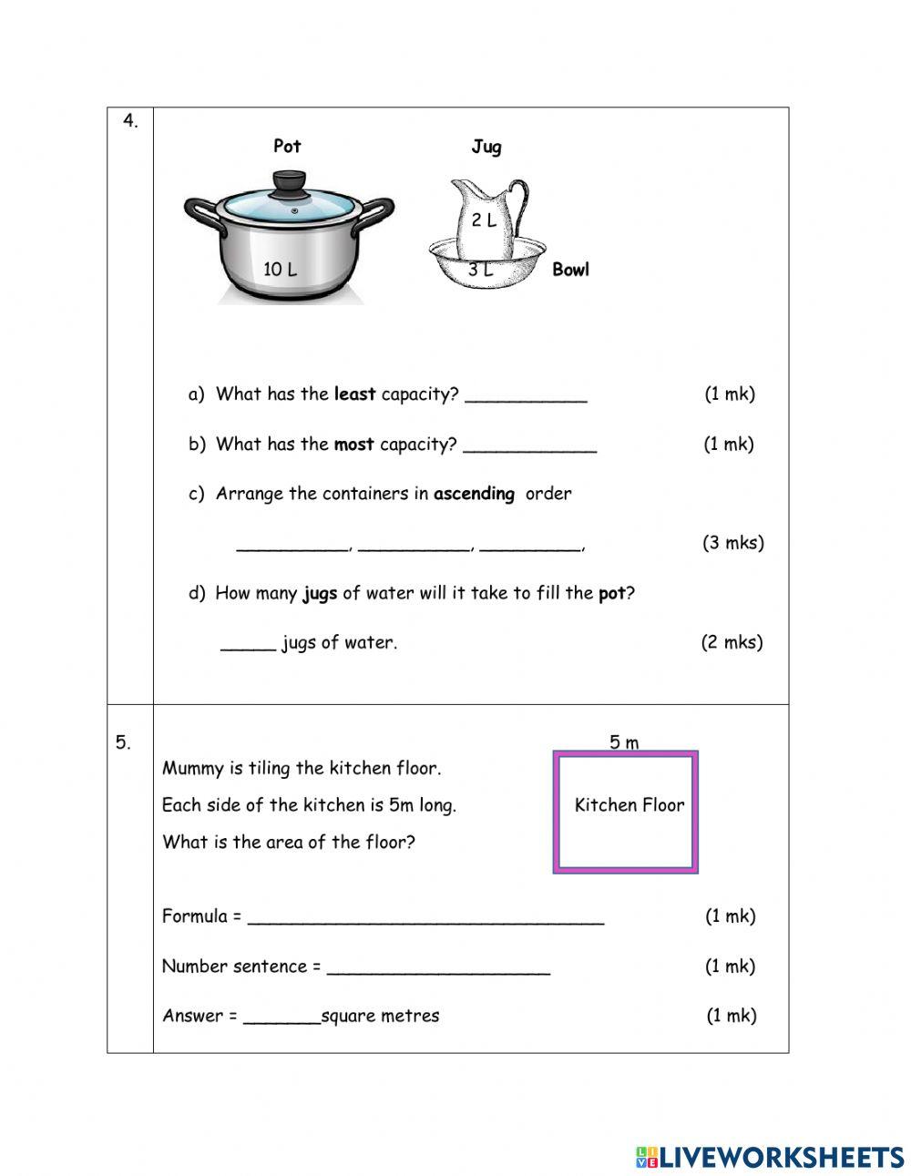 Mathematics End of Term Test June 2021 Standard 2