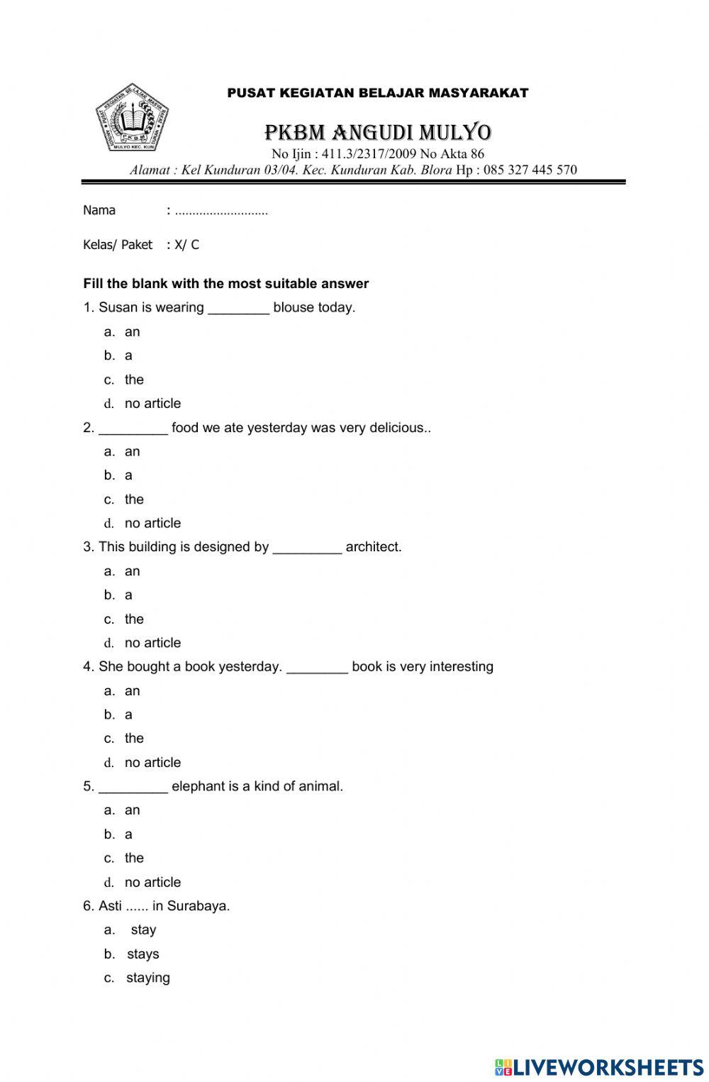 B.Inggris Paket C kelas 10
