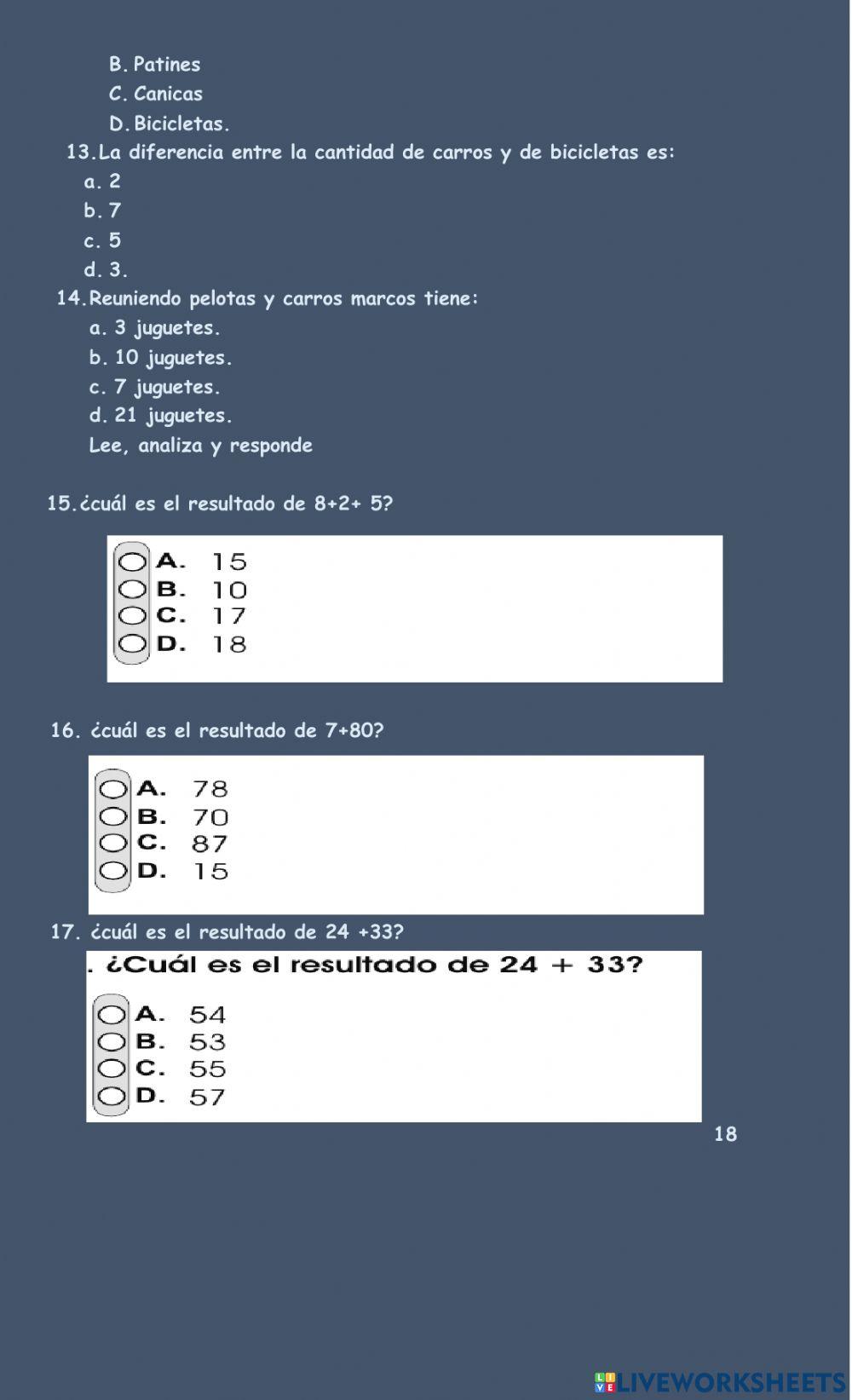 Matematica segundo y tercero