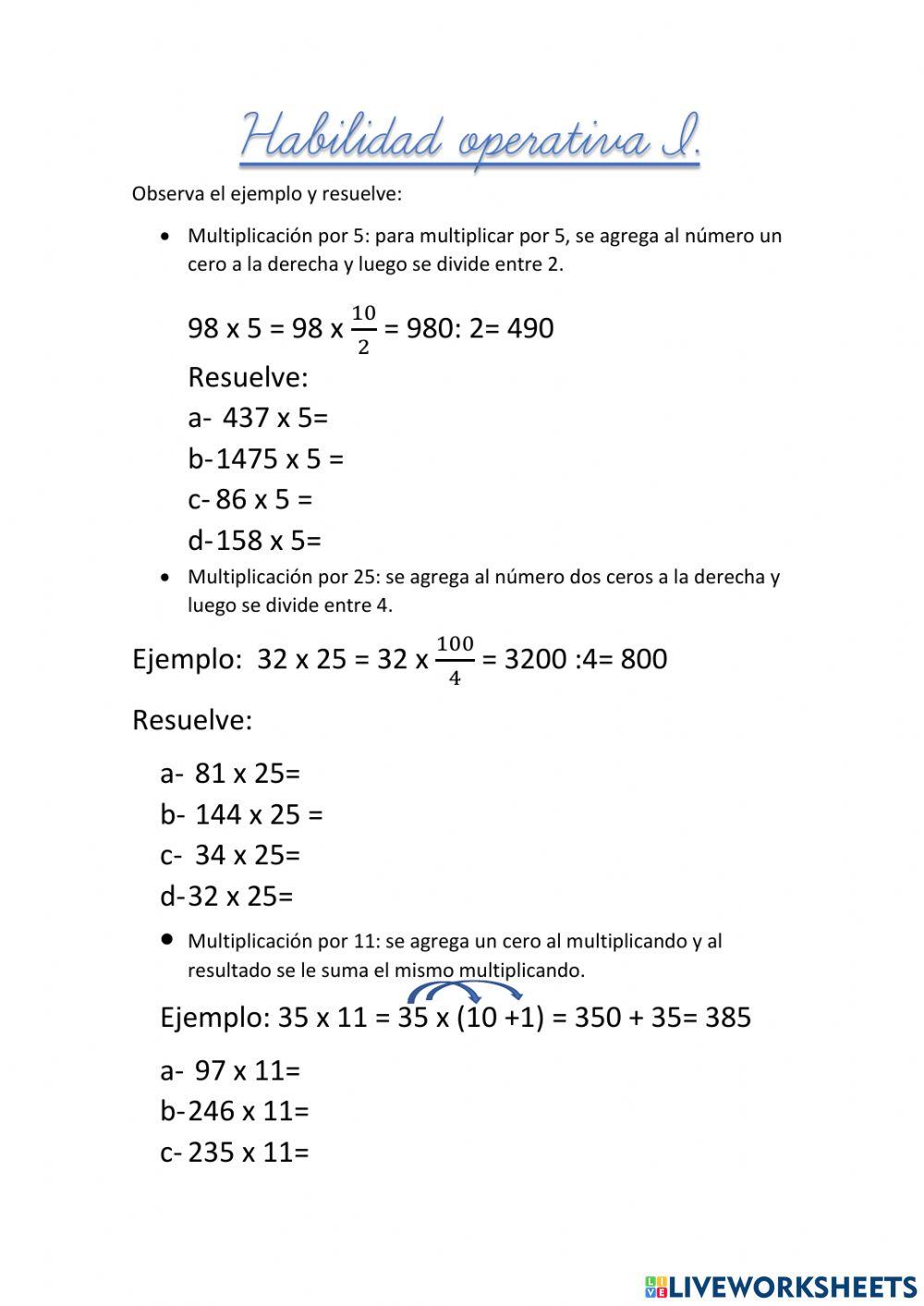 Habilidad operativa I