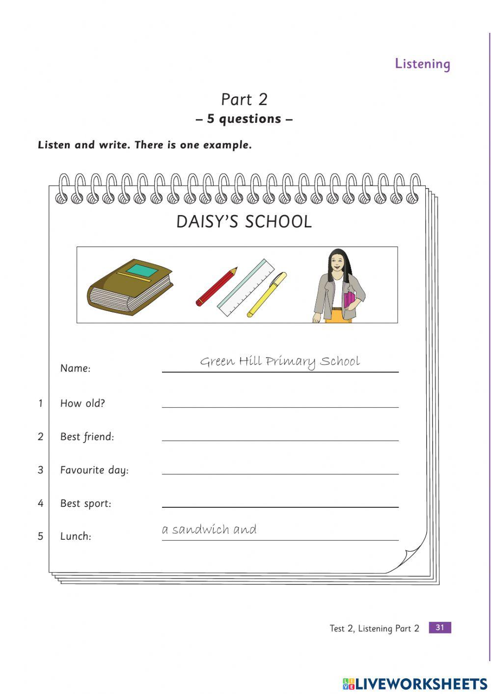 Movers Practice Tests Plus - Test 2 Listening