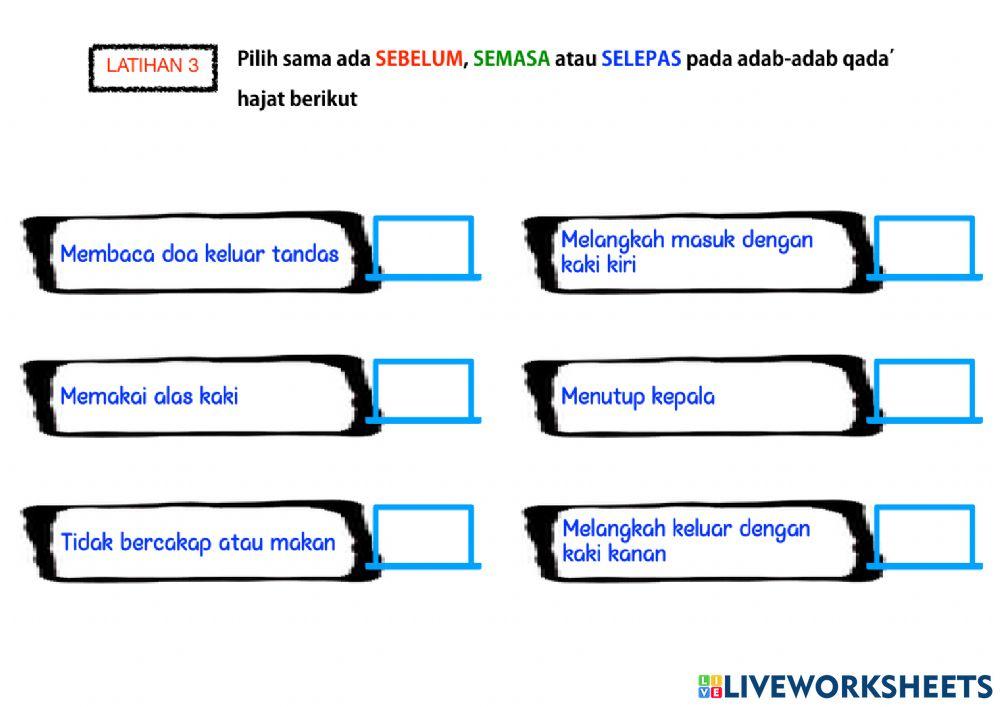 Ibadah tahun 1 : kebersihan amalanku