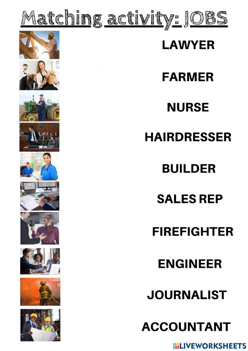 Jobs Matching Activity Worksheet Live Worksheets drywall-installer-cv-example-for-2023-skills-templates-41-off
