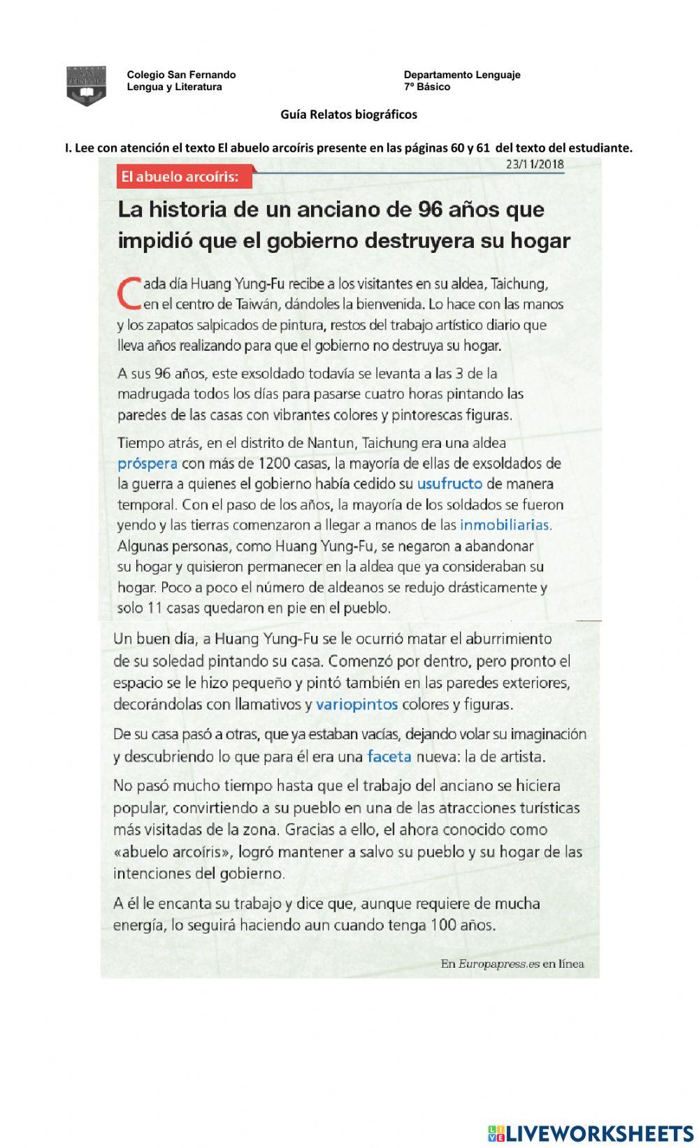 Guía Relatos biográficos