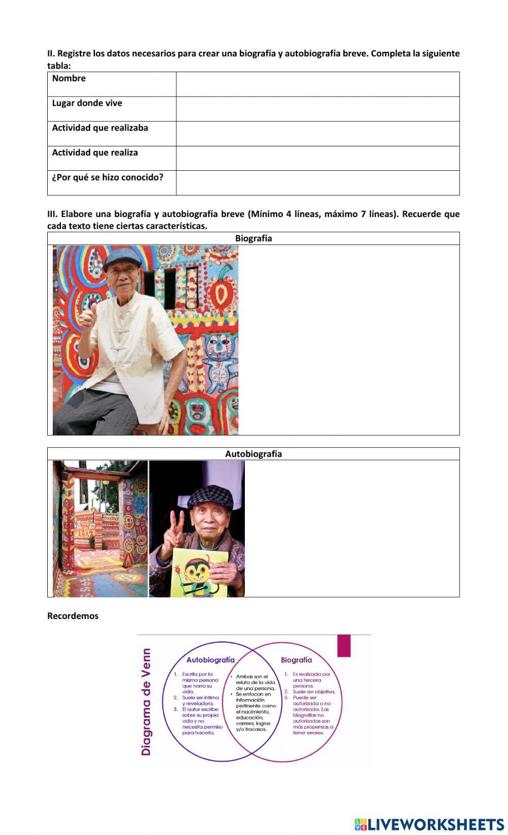 Guía Relatos biográficos