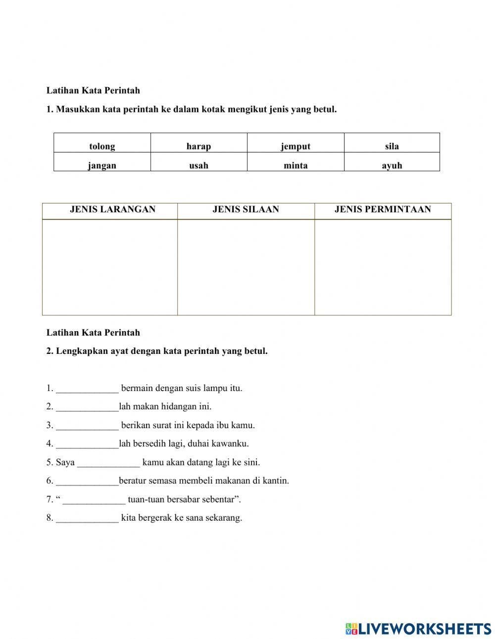 Kata seru kata tanya kata perintah