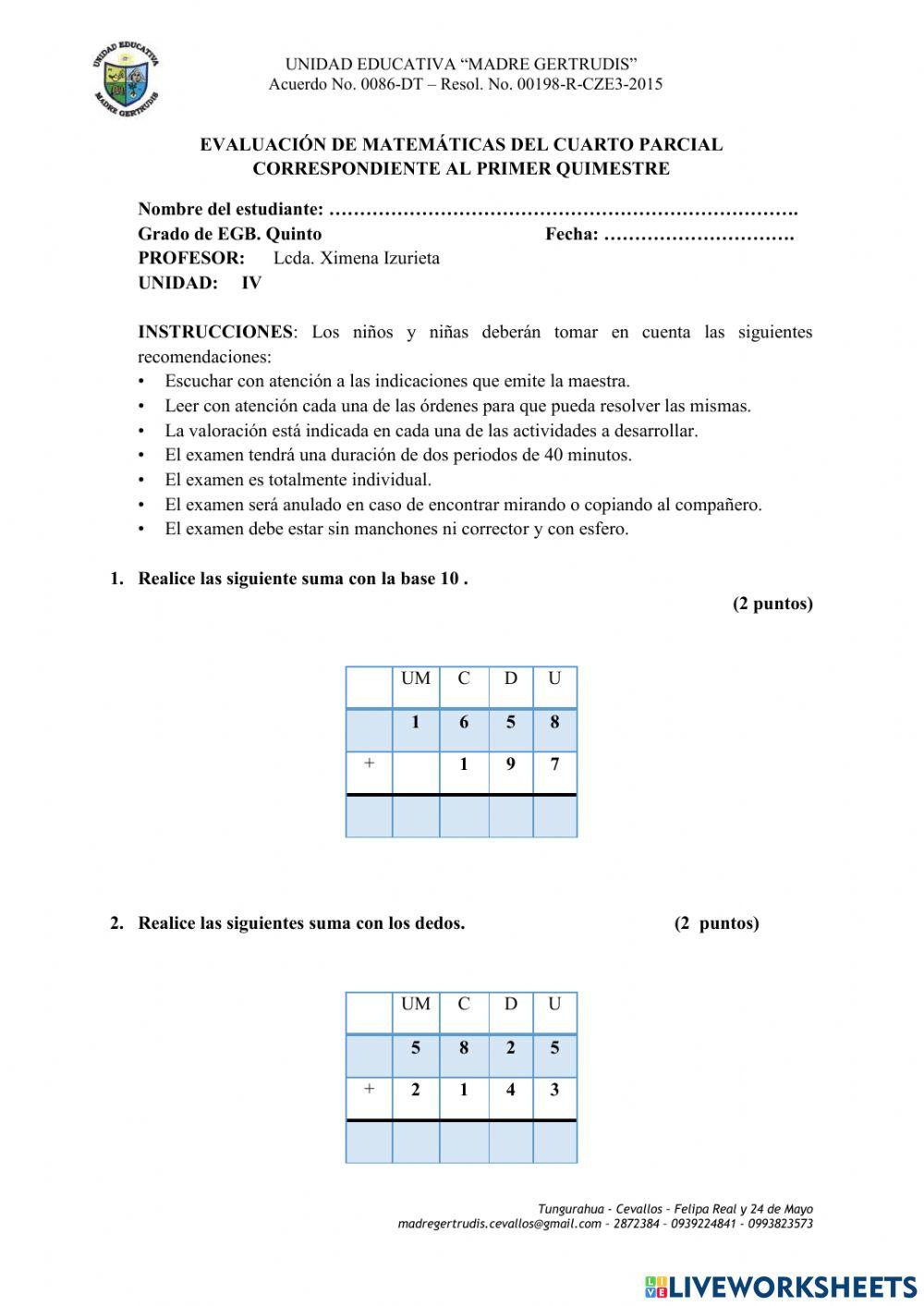 Evaluacion cuarto parcial con adaptacion