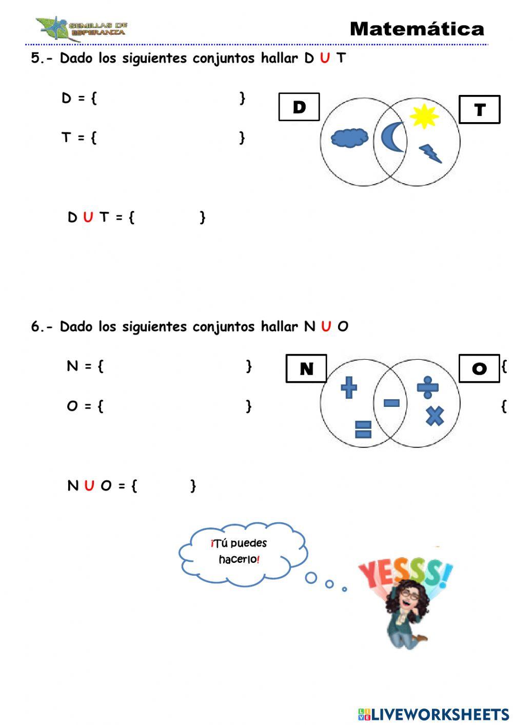 Practicamos unión de conjuntos