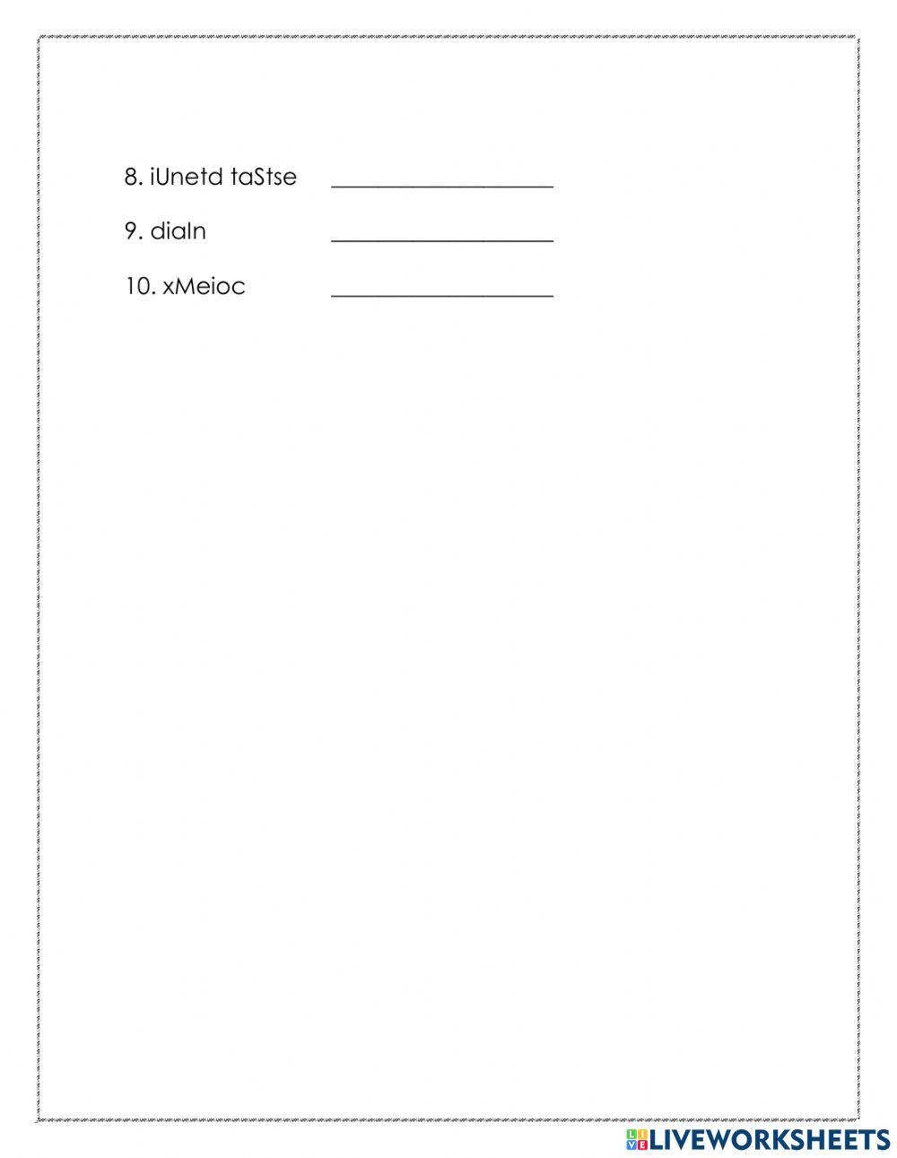 Spelling Exam - 2nd Grade