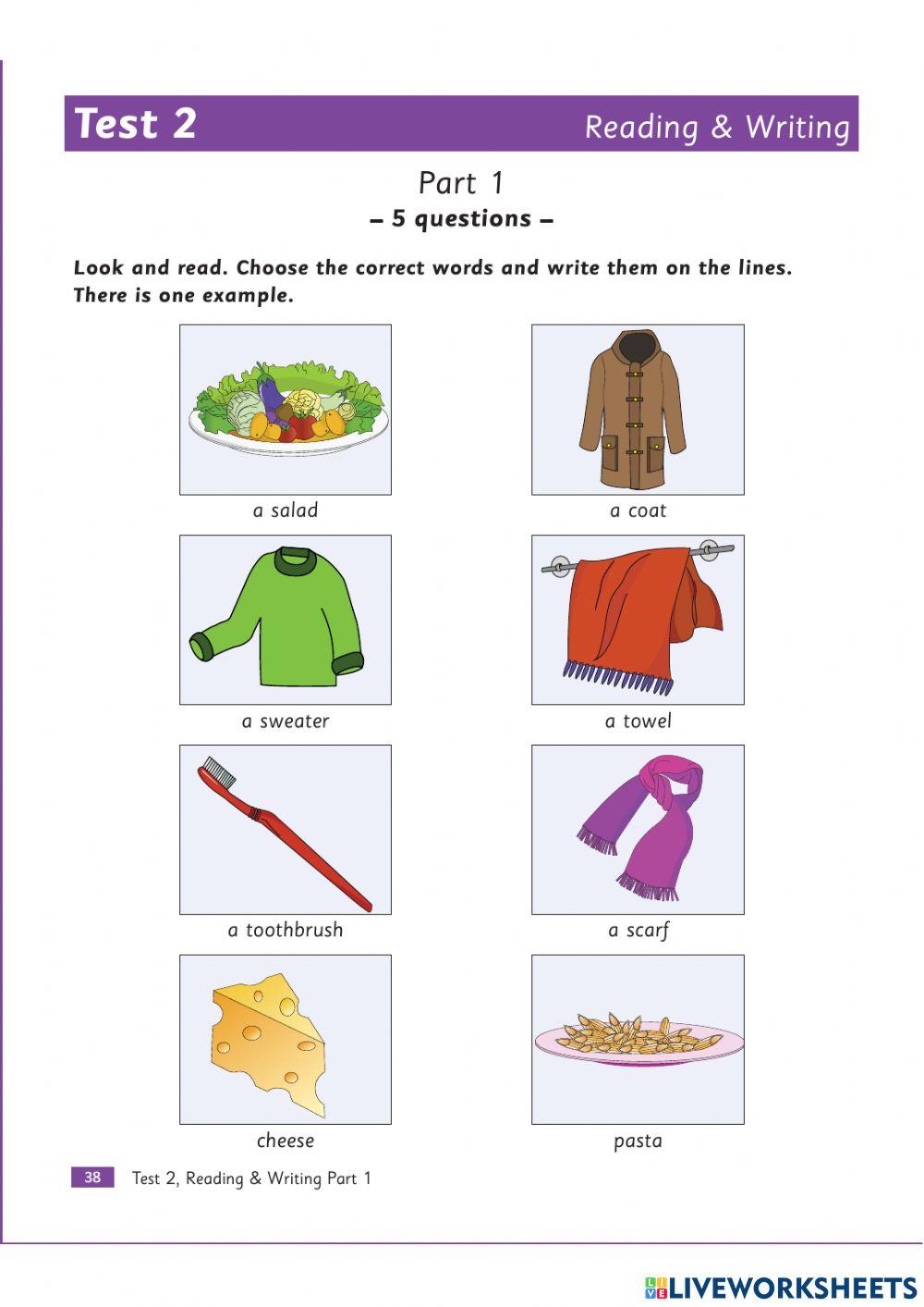 Movers Practice Tests Plus - Test 2 R-W (Part 1 - Part 4)