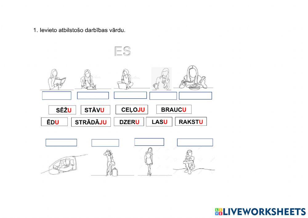 Darbs ar darbības vārdiem 1. un 3. personā