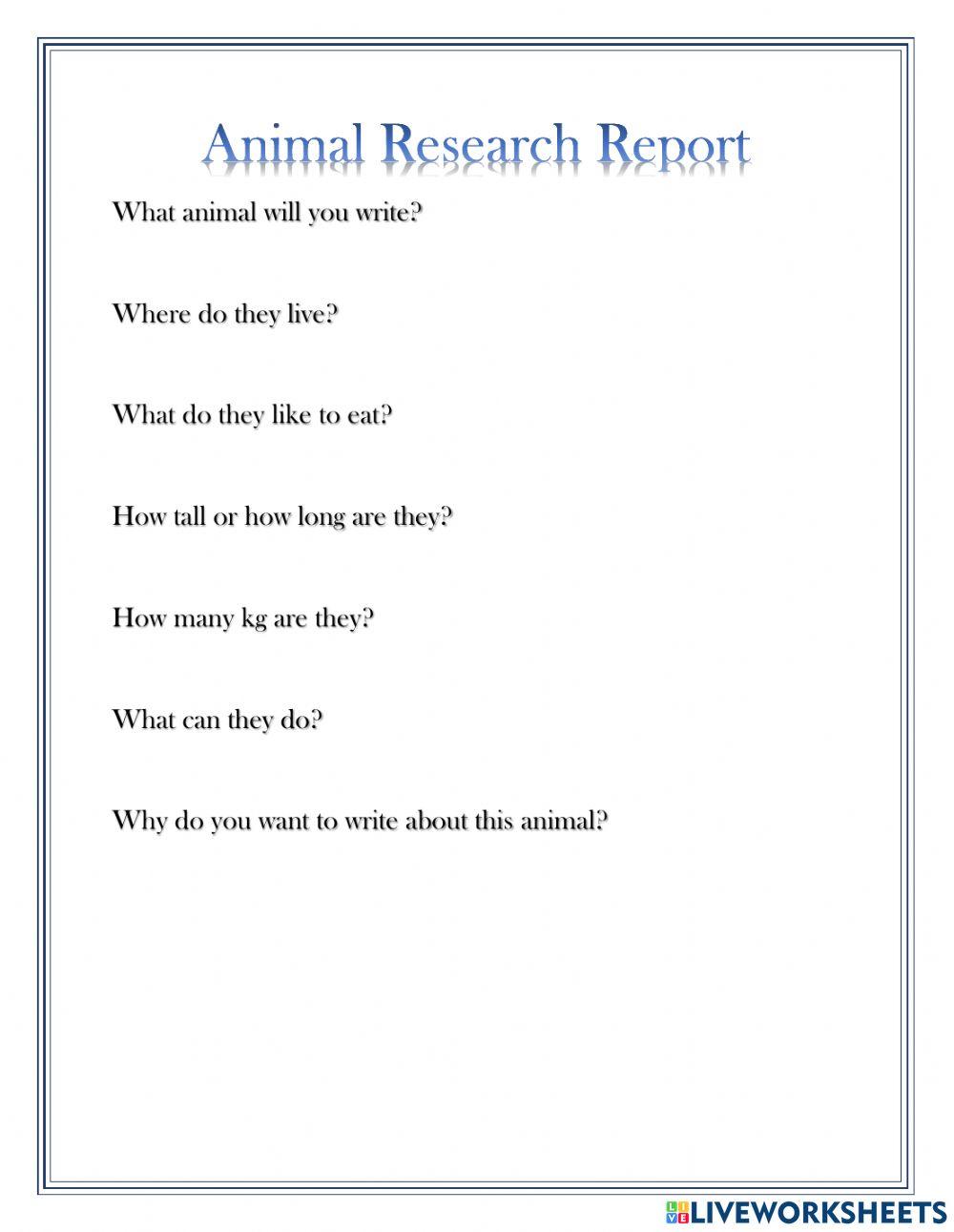G3 Animal report (draft)