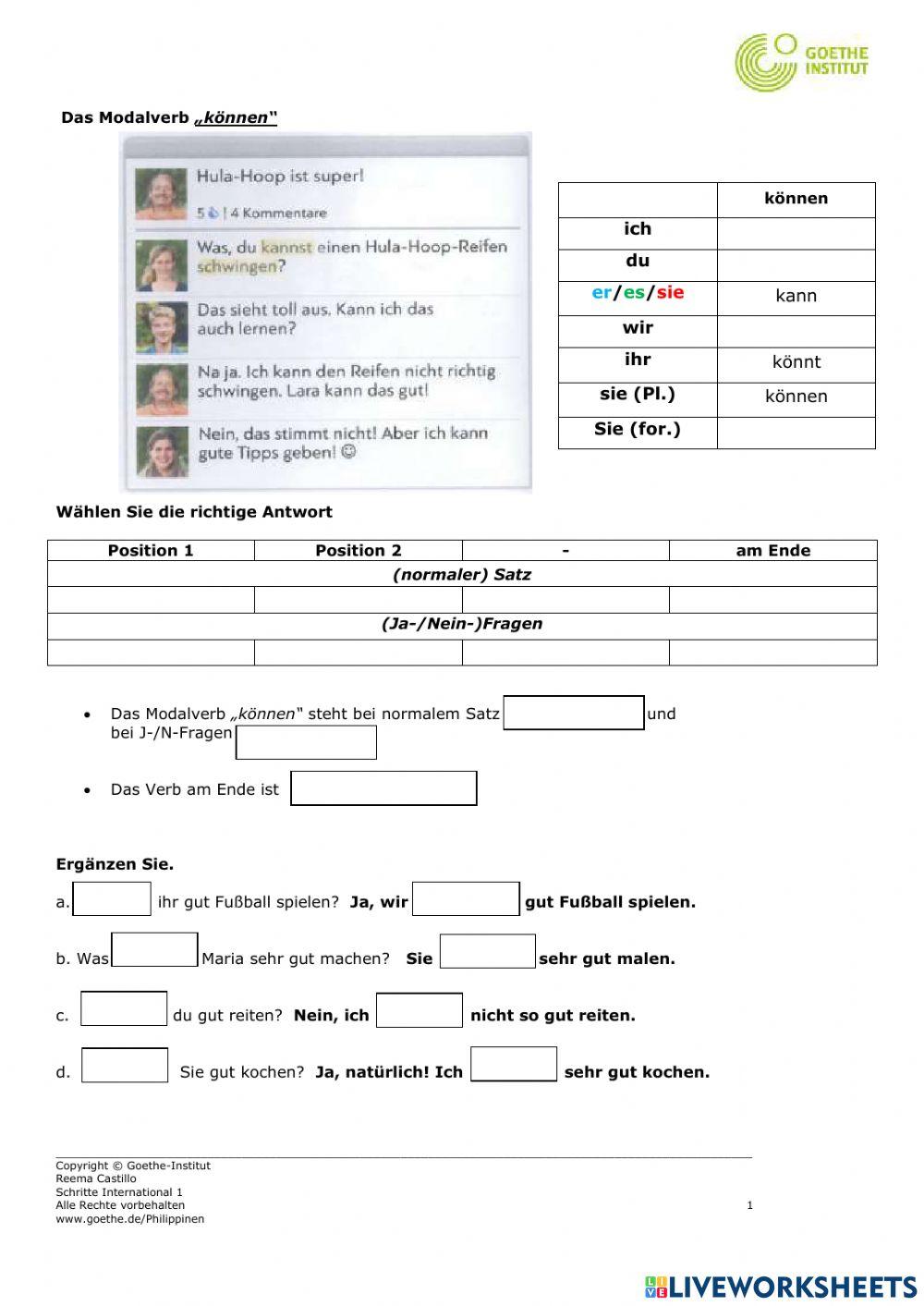 Das Modalverb können