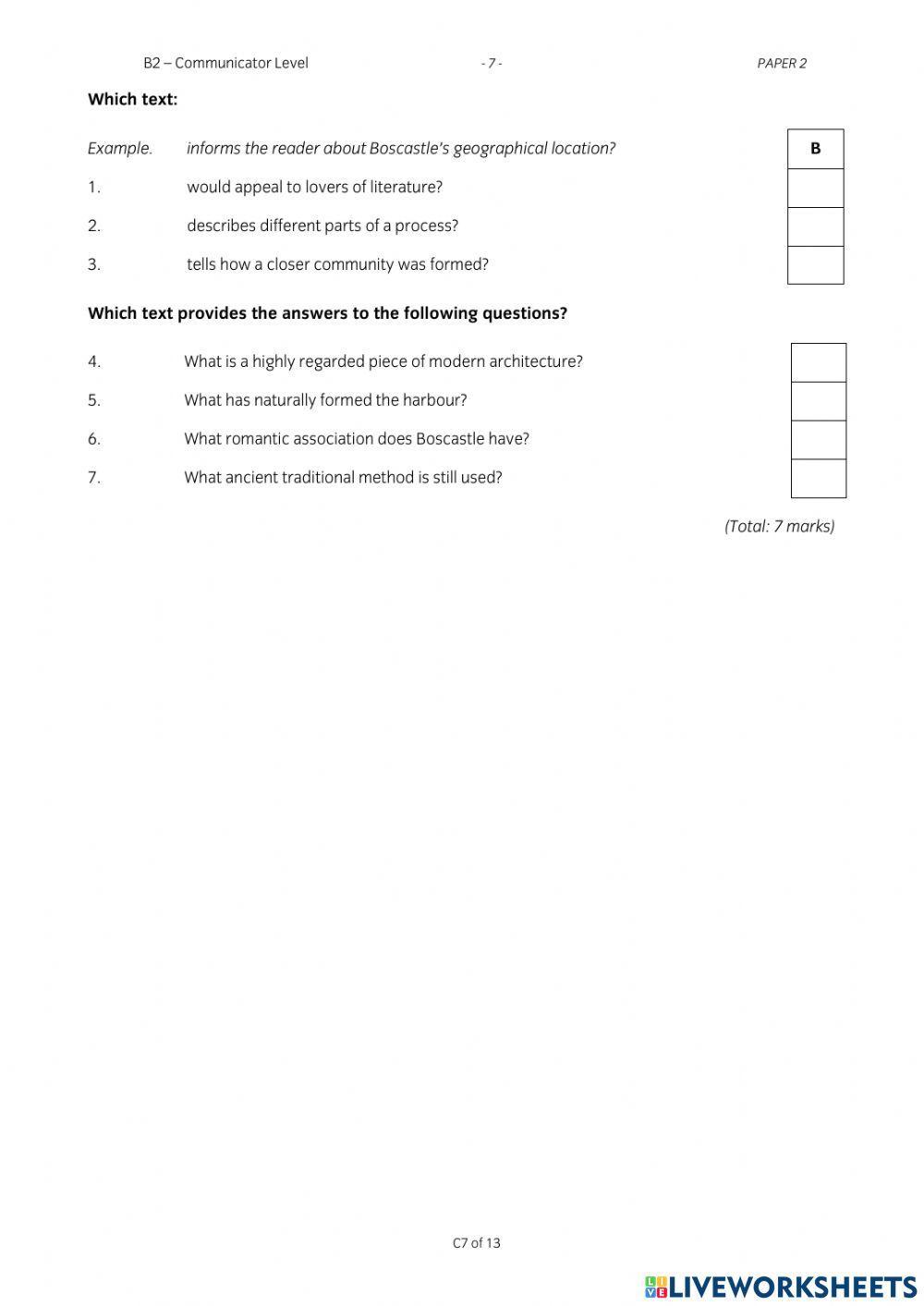 Language cert Reading B2