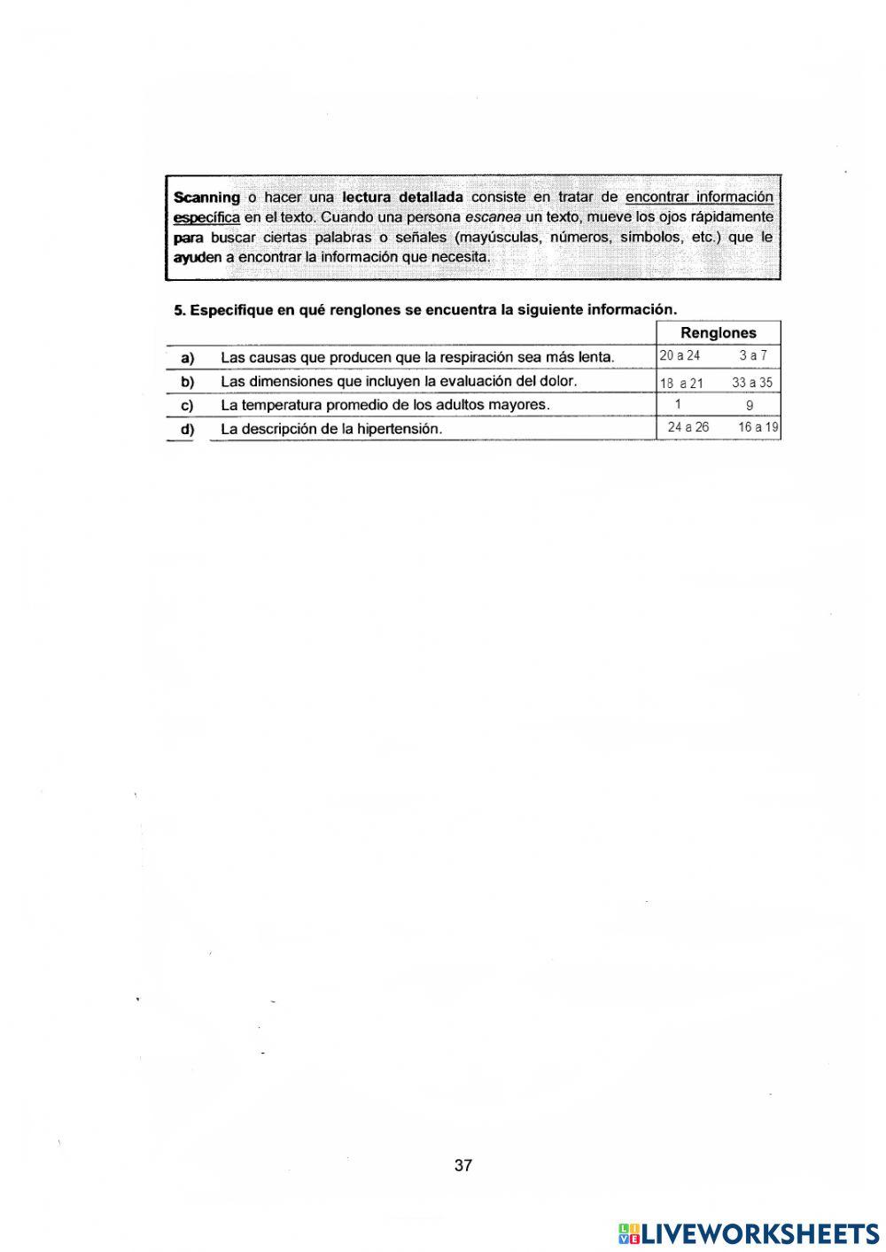 Vital signs reading and wordsearch