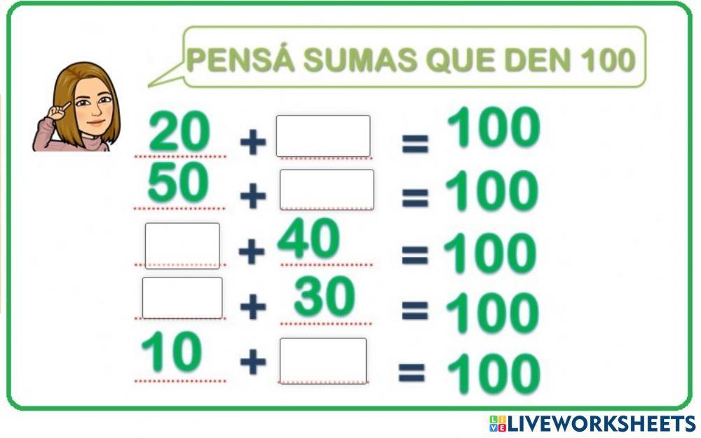 Sumas que den 100