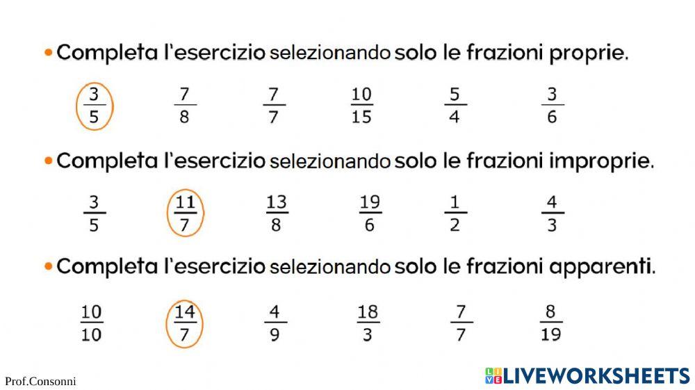 Prima parte - PREPARAZIONE per la verifica su IL SIGNIFICATO DELLA FRAZIONE