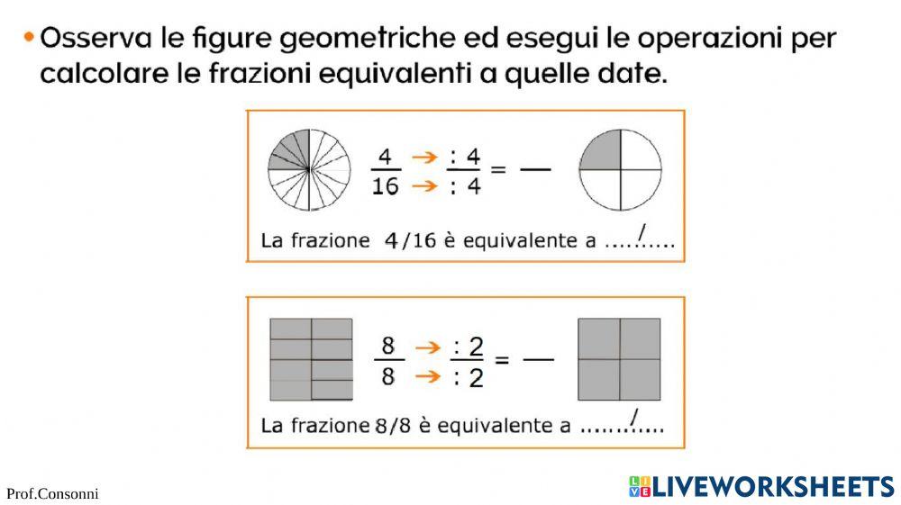 Prima parte - PREPARAZIONE per la verifica su IL SIGNIFICATO DELLA FRAZIONE